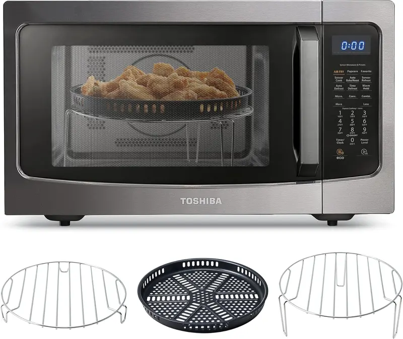 Kuchenka mikrofalowa Toshiba ML-EC42P(SS) 4 w 1 — konwekcja, frytkownica powietrzna, funkcja inteligentnego czujnika, 42 litry, wykończenie w kolorze srebrnym