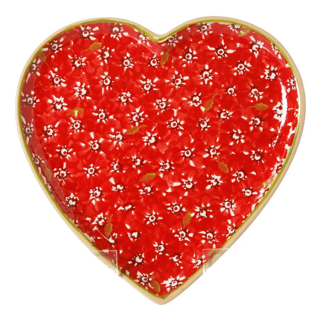 Medium Heart Plate Red