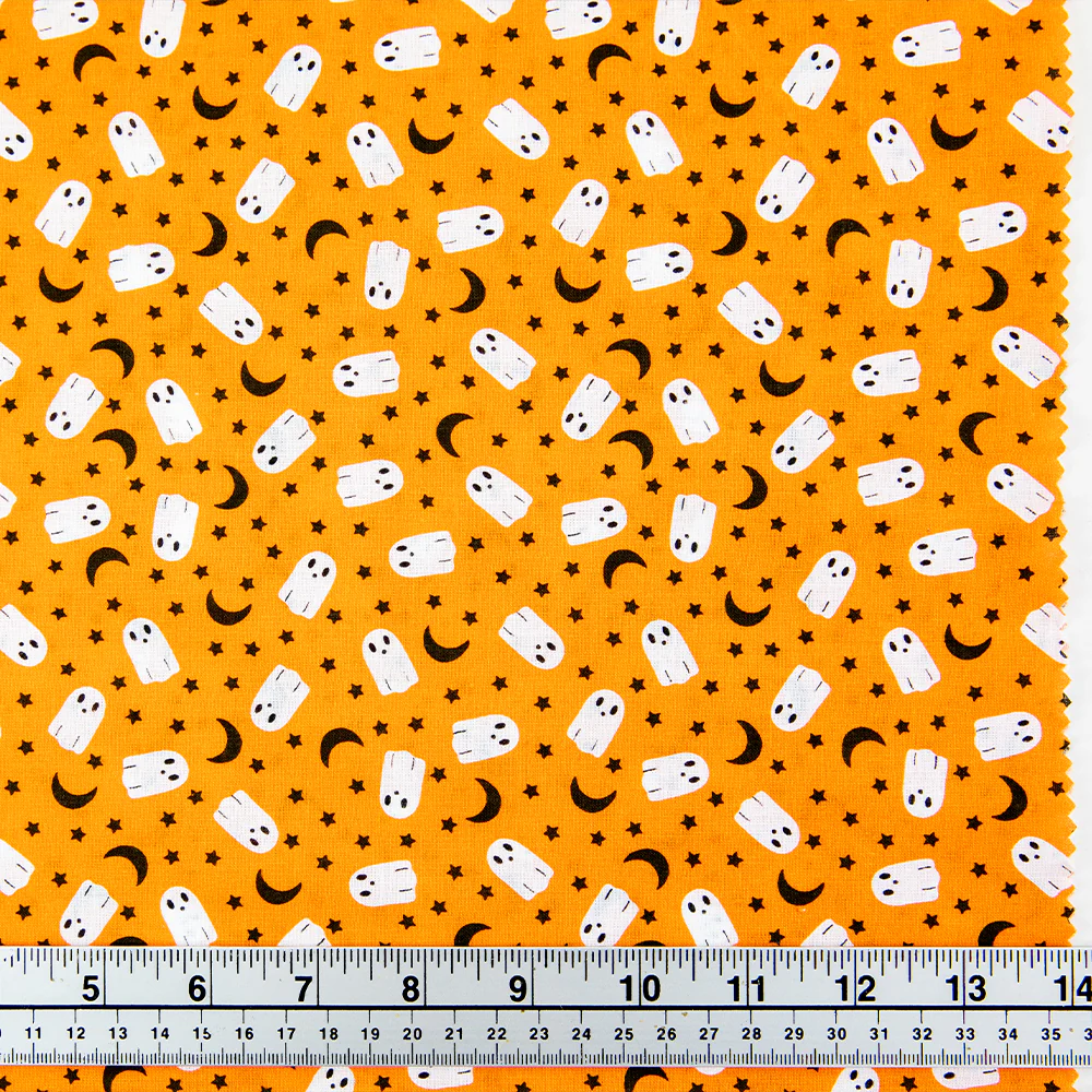 Print Craft & Quilting Fabric, Moons And Ghosts- Width 110cm