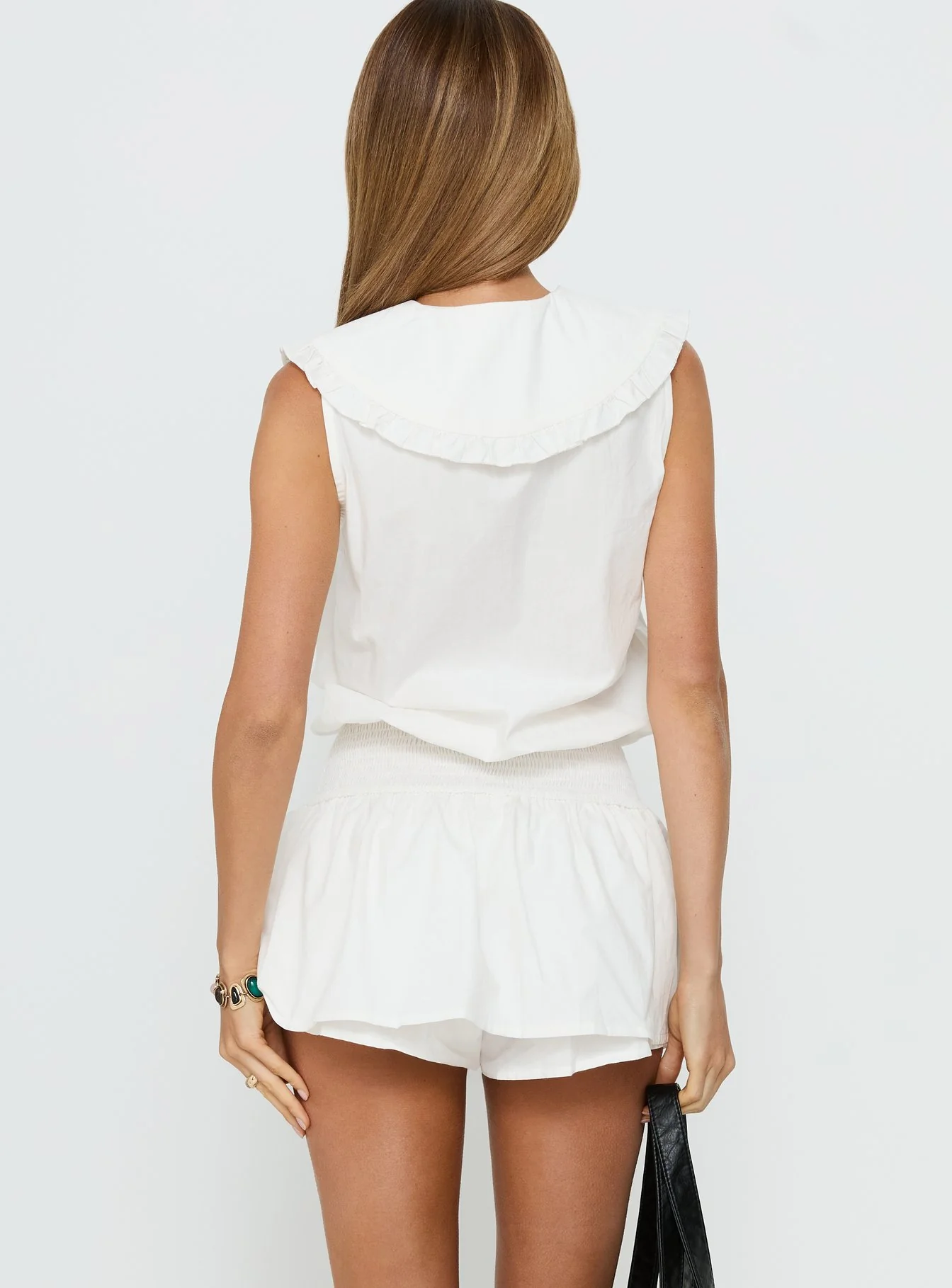 Nilufer Collared Playsuit White