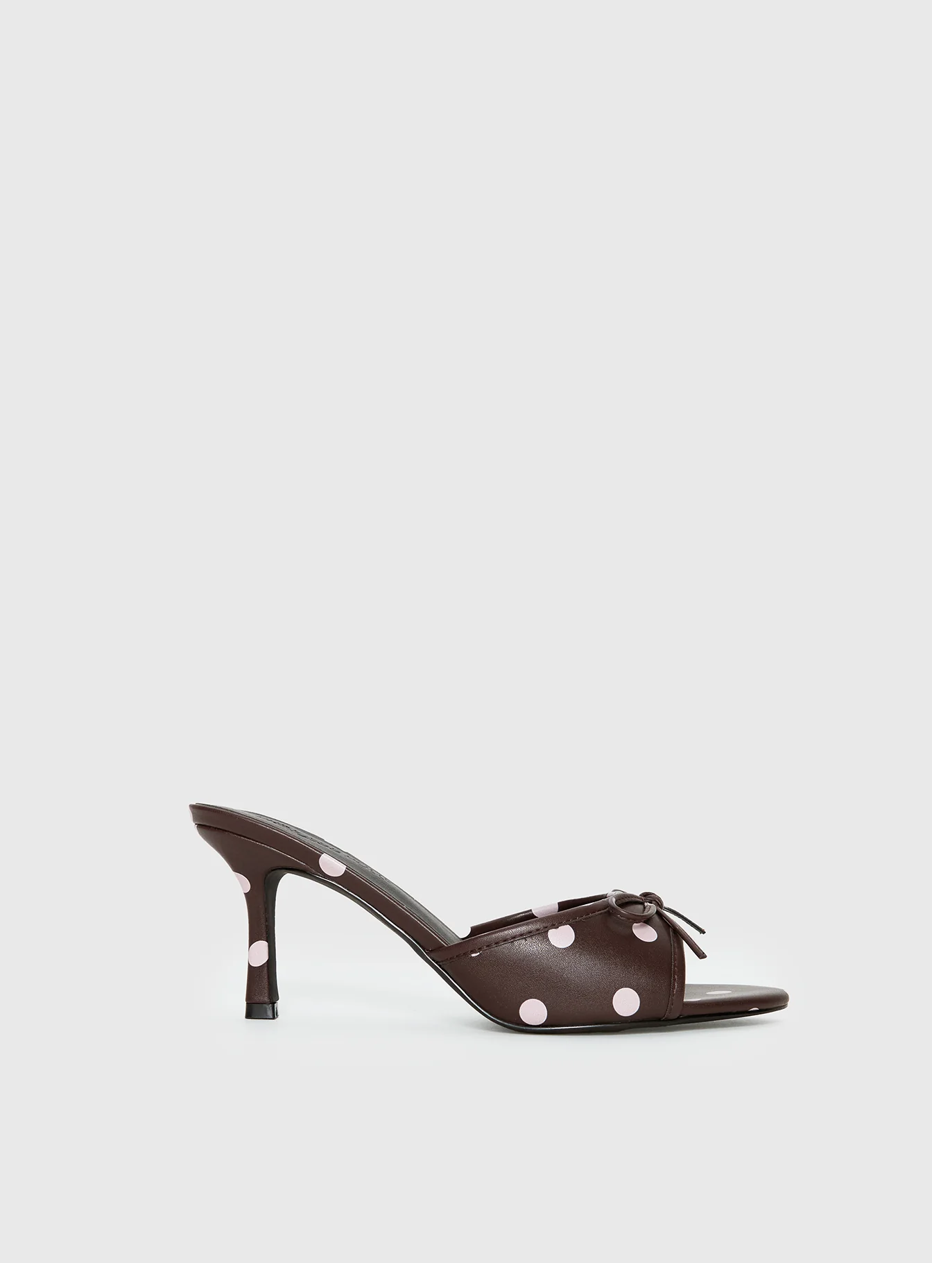 Etiquette Peep Toe Heels Brown / Pink Polka
