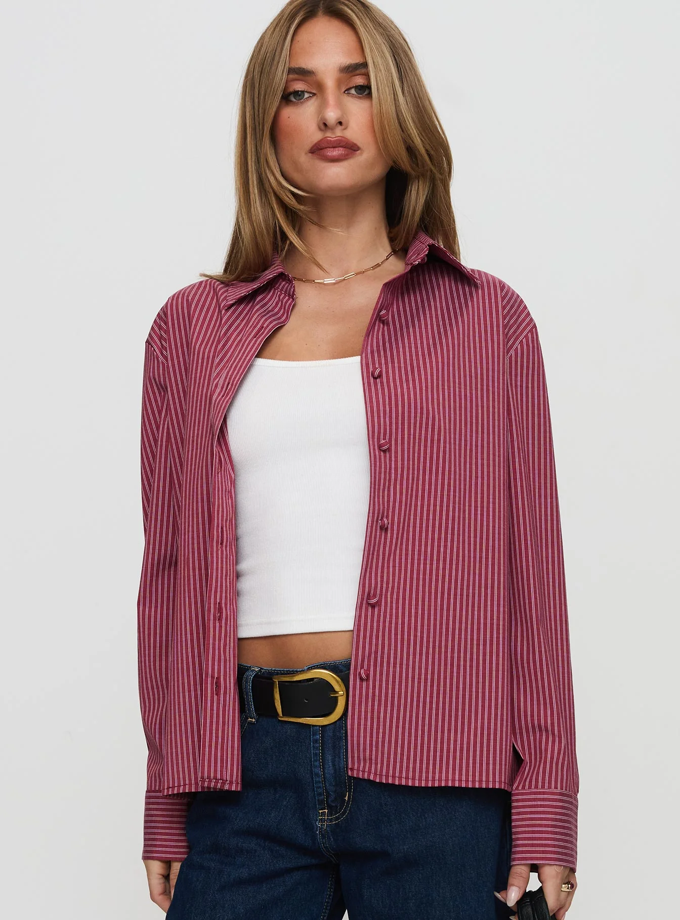 Mandisa Long Sleeve Top Red Stripe