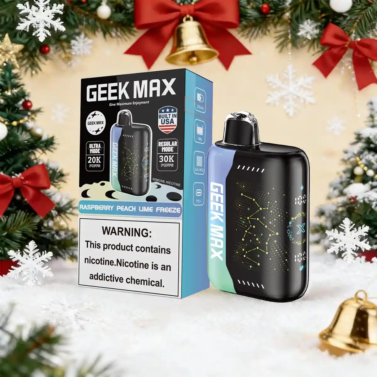 Raspberry Peach Lime Freeze | Geek Max 30000 Puffs Disposable Vape - JNR VAPES OFFICIAL
