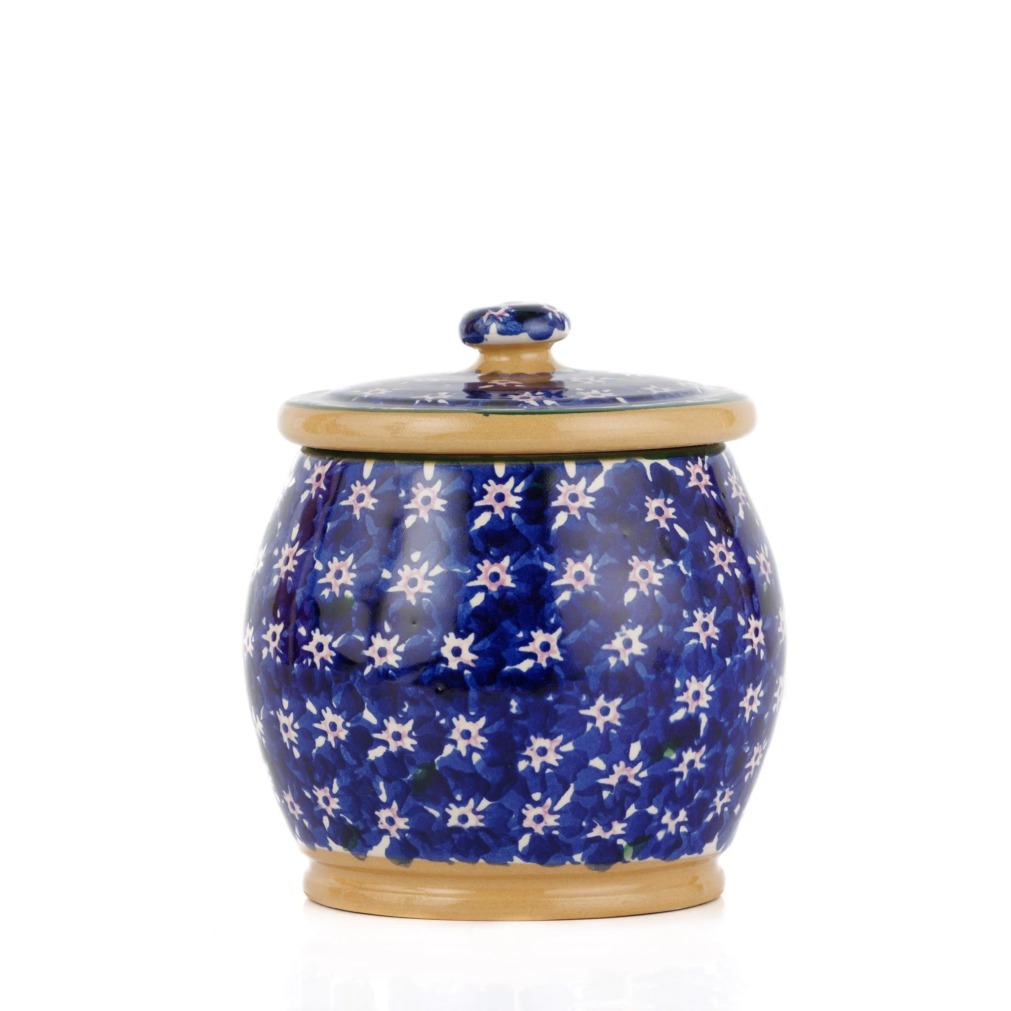 Small Round Lidded Jar Dark Blue