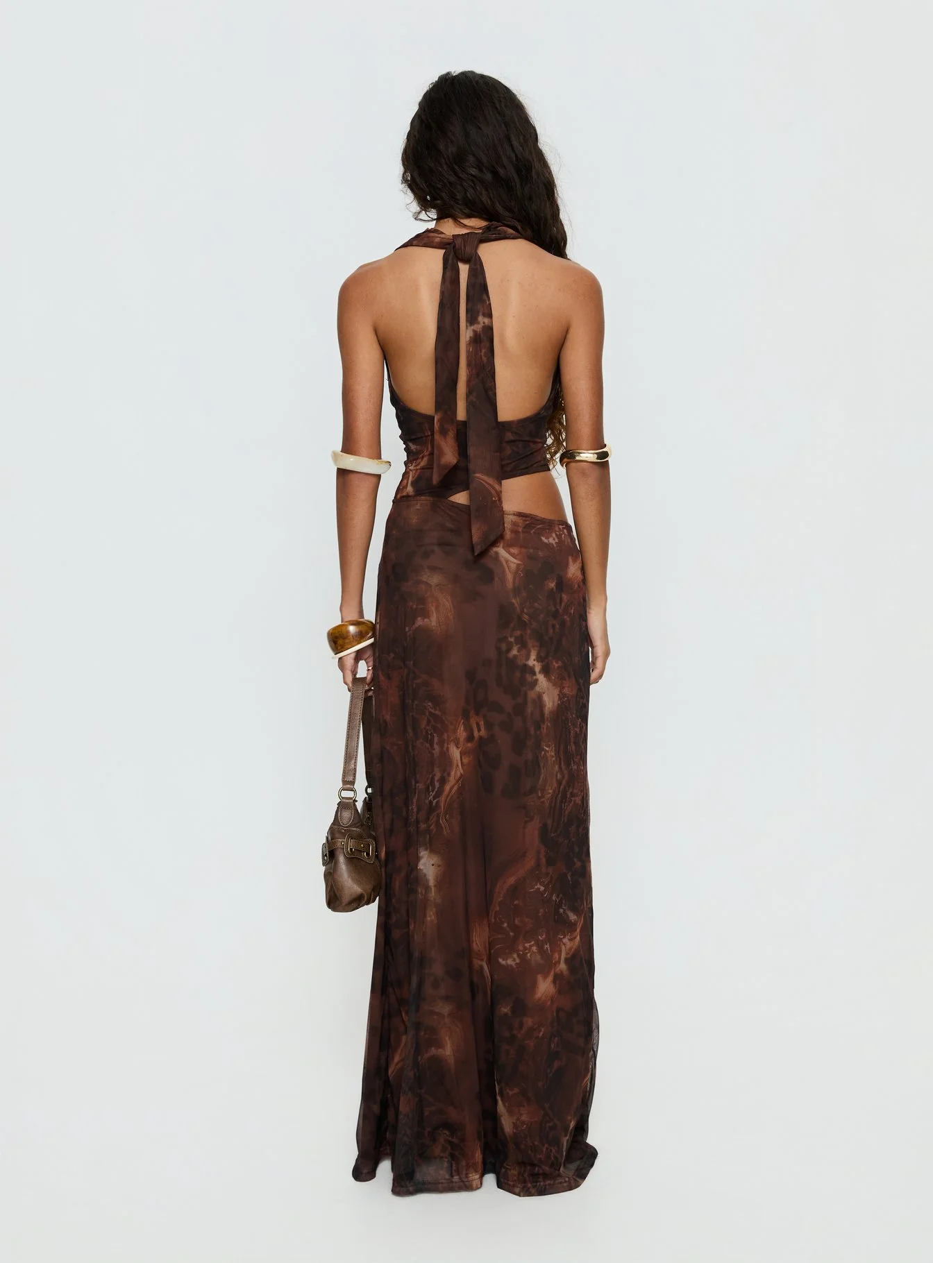 Livara Cowl Cut Out Maxi Dress Multi