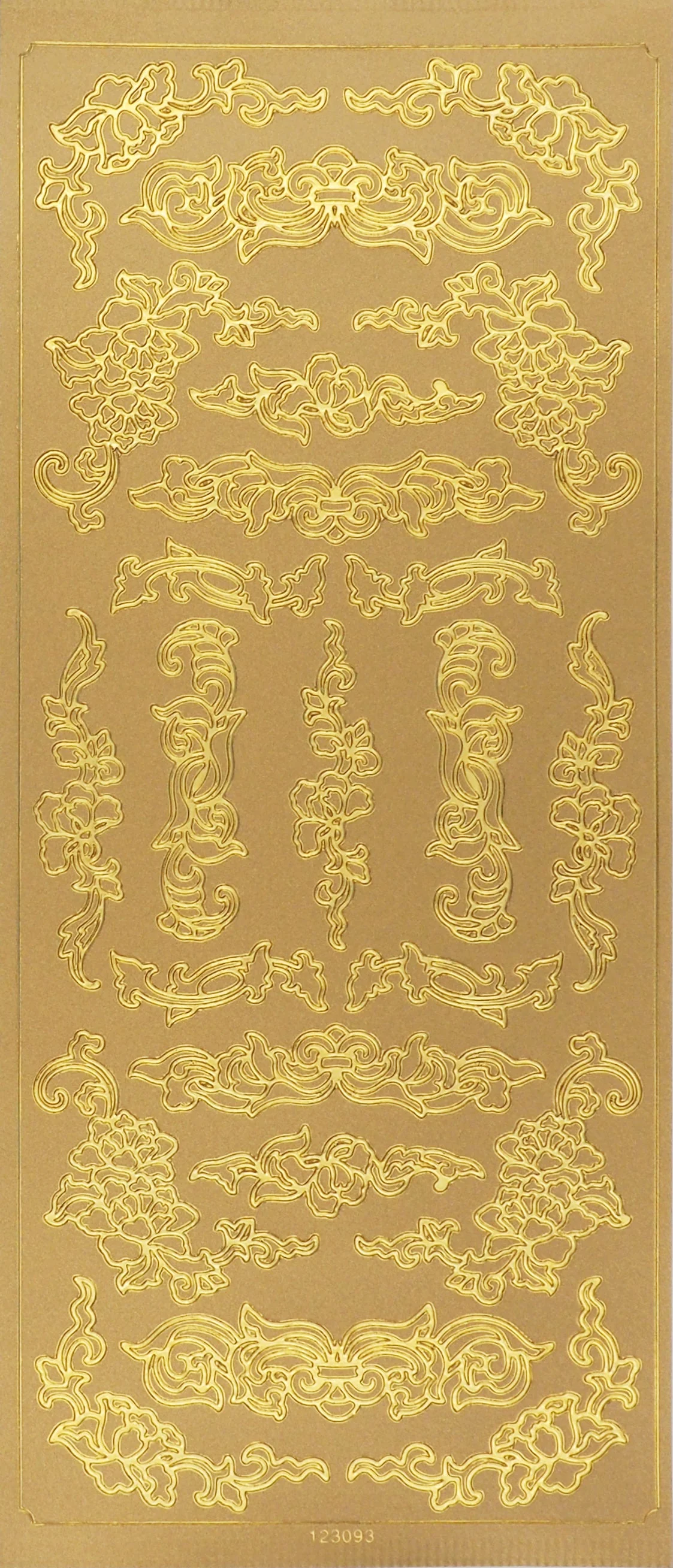 Arbee Foil Stickers Scrolls Floral, Gold
