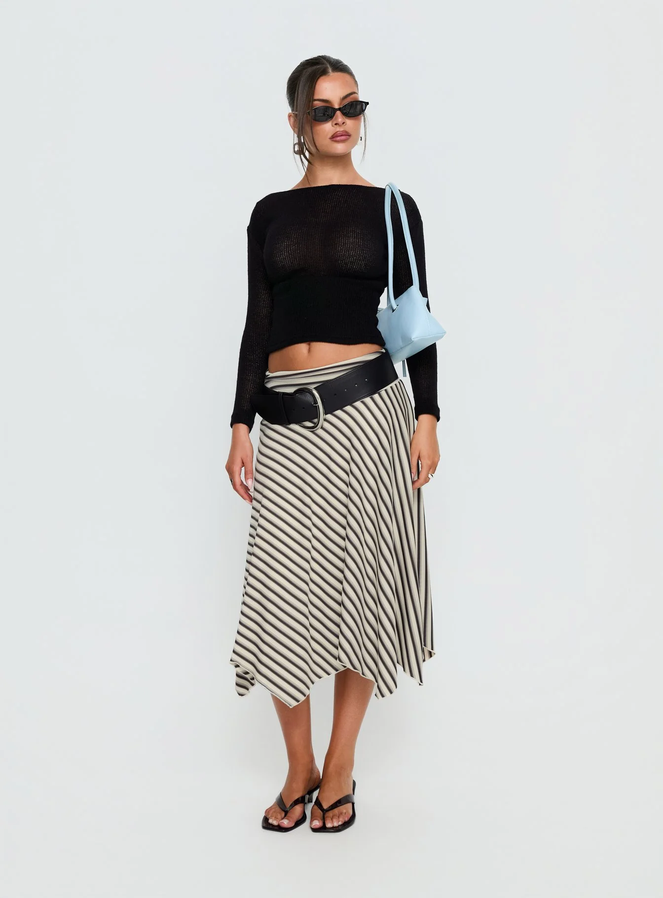 Eladia Cinched Long Sleeve Top Black