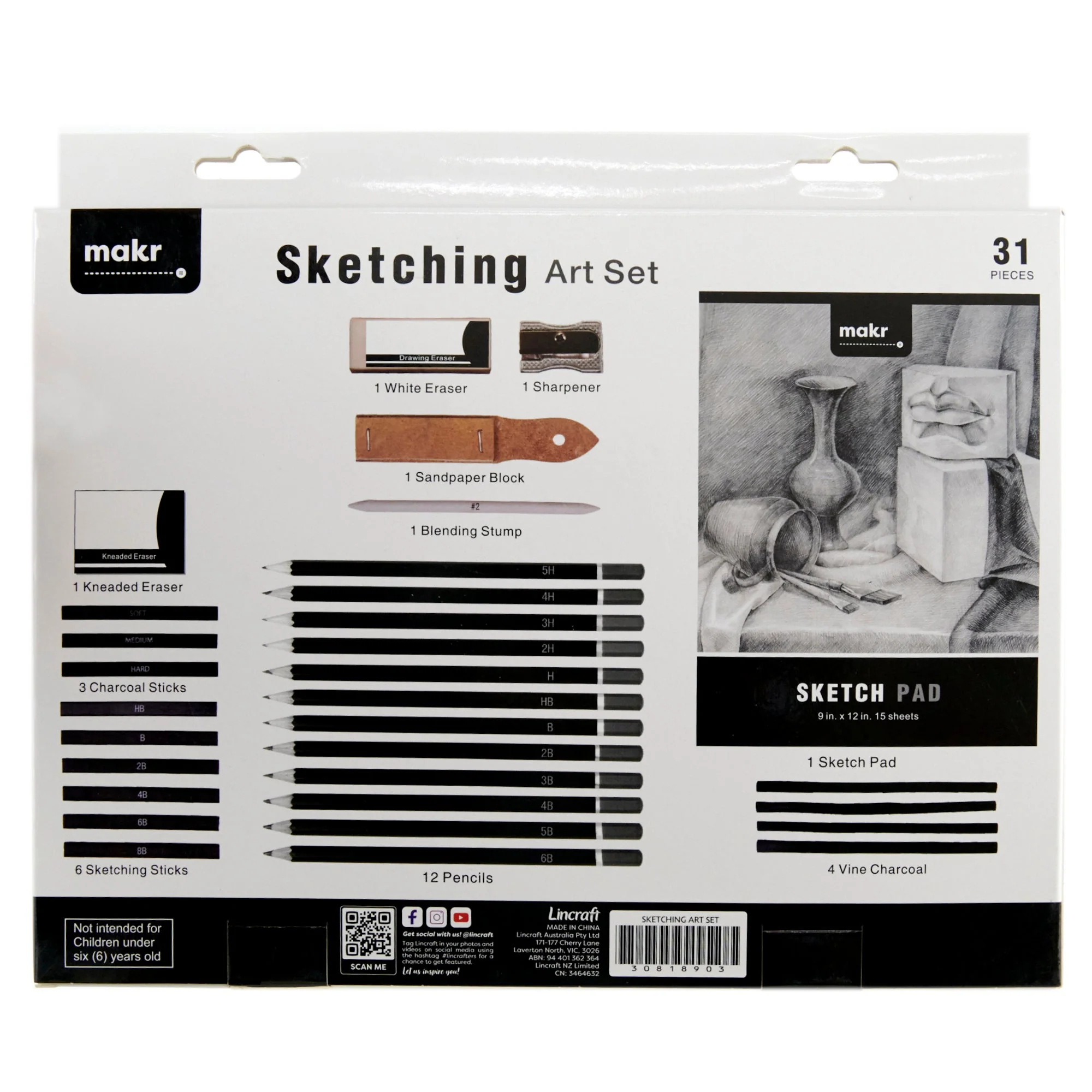Makr Sketch Art Set, 31pce