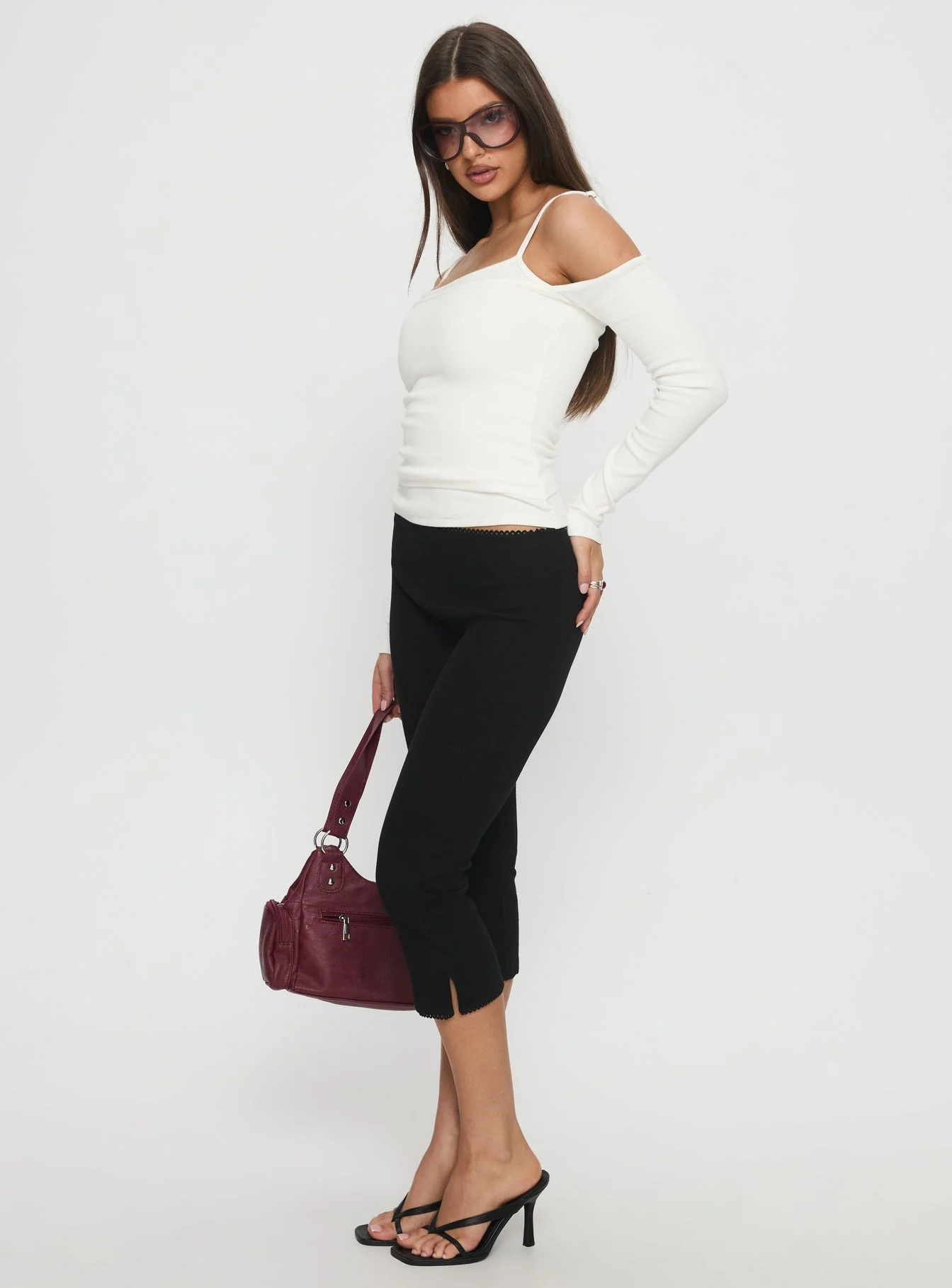 Baseline Rib Capri Pants Black Petite