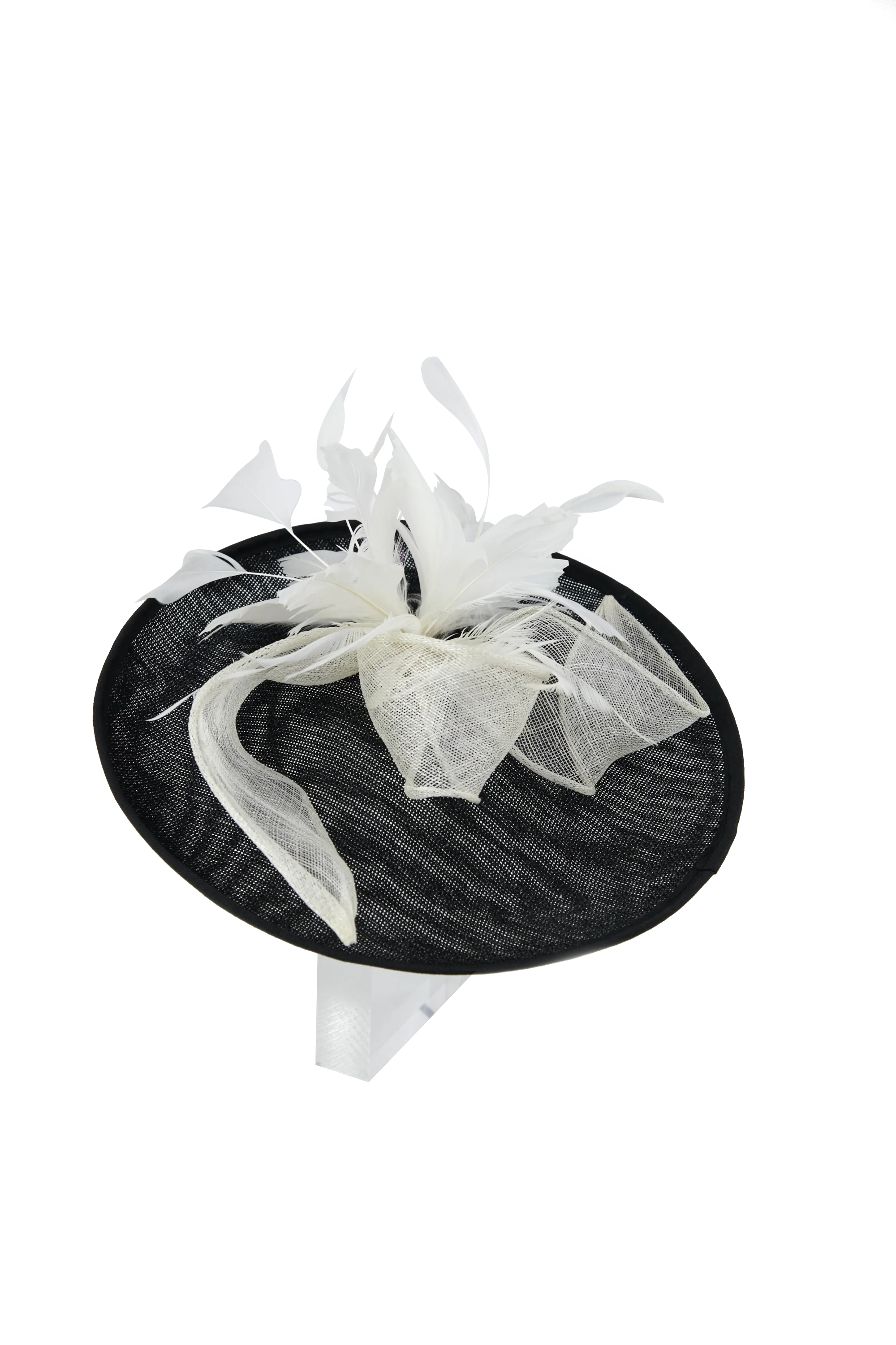 Lincraft Sinamay Fascinator With Headband and Clip, Alice Black & White