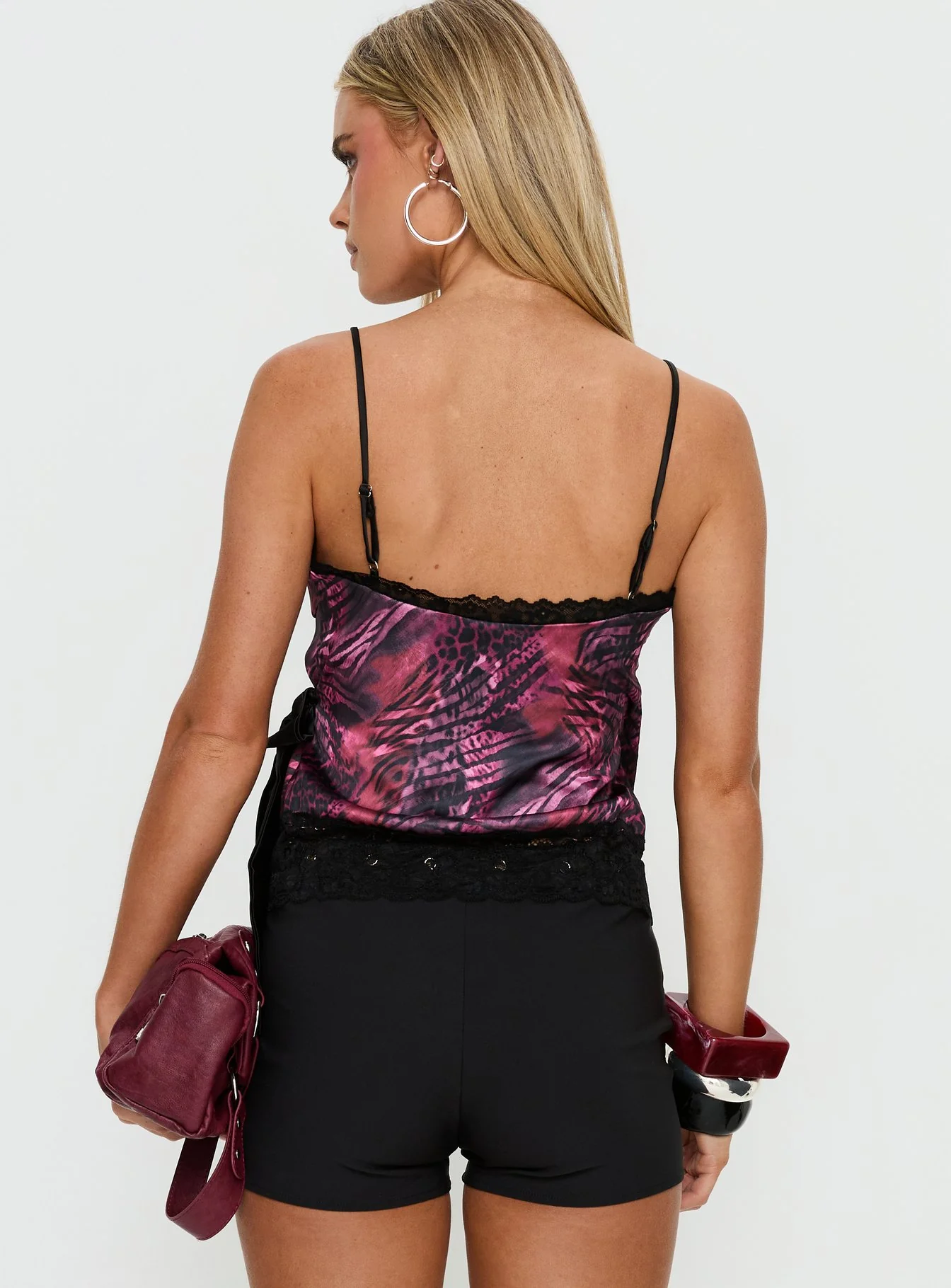 Felecia Lace Wrap Top Pink Multi