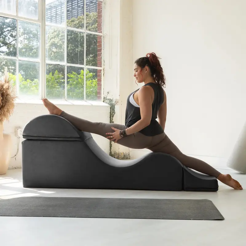 Fotel podnóżkowy Avana Kami 2 w 1 – fotel do jogi i masażu w kolorze Microvelvet