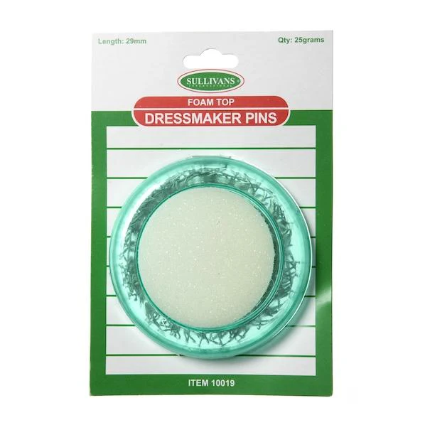 Foam Top Dressmaker Pins- 25g