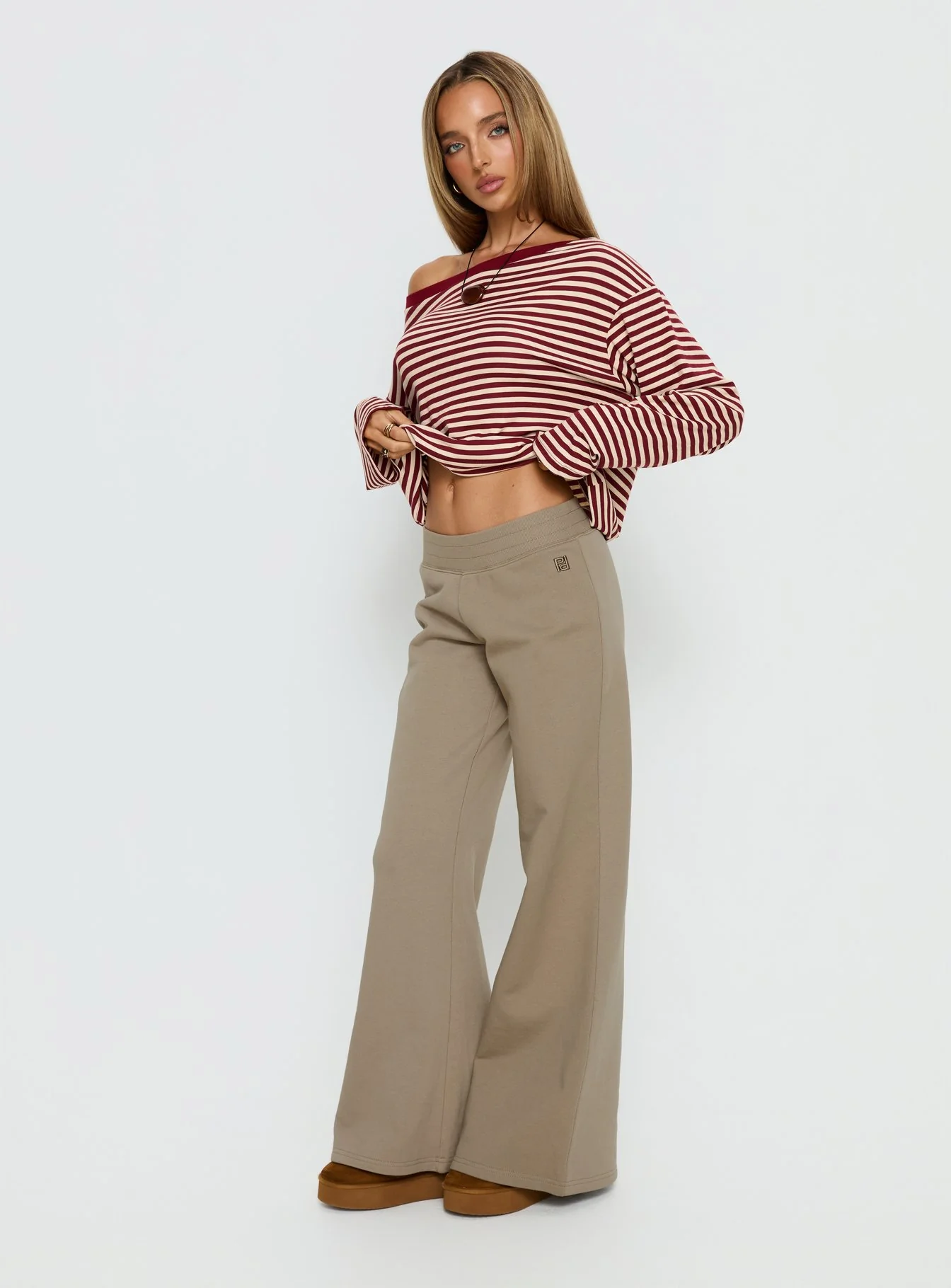 Summits Flared Track Pants Latte