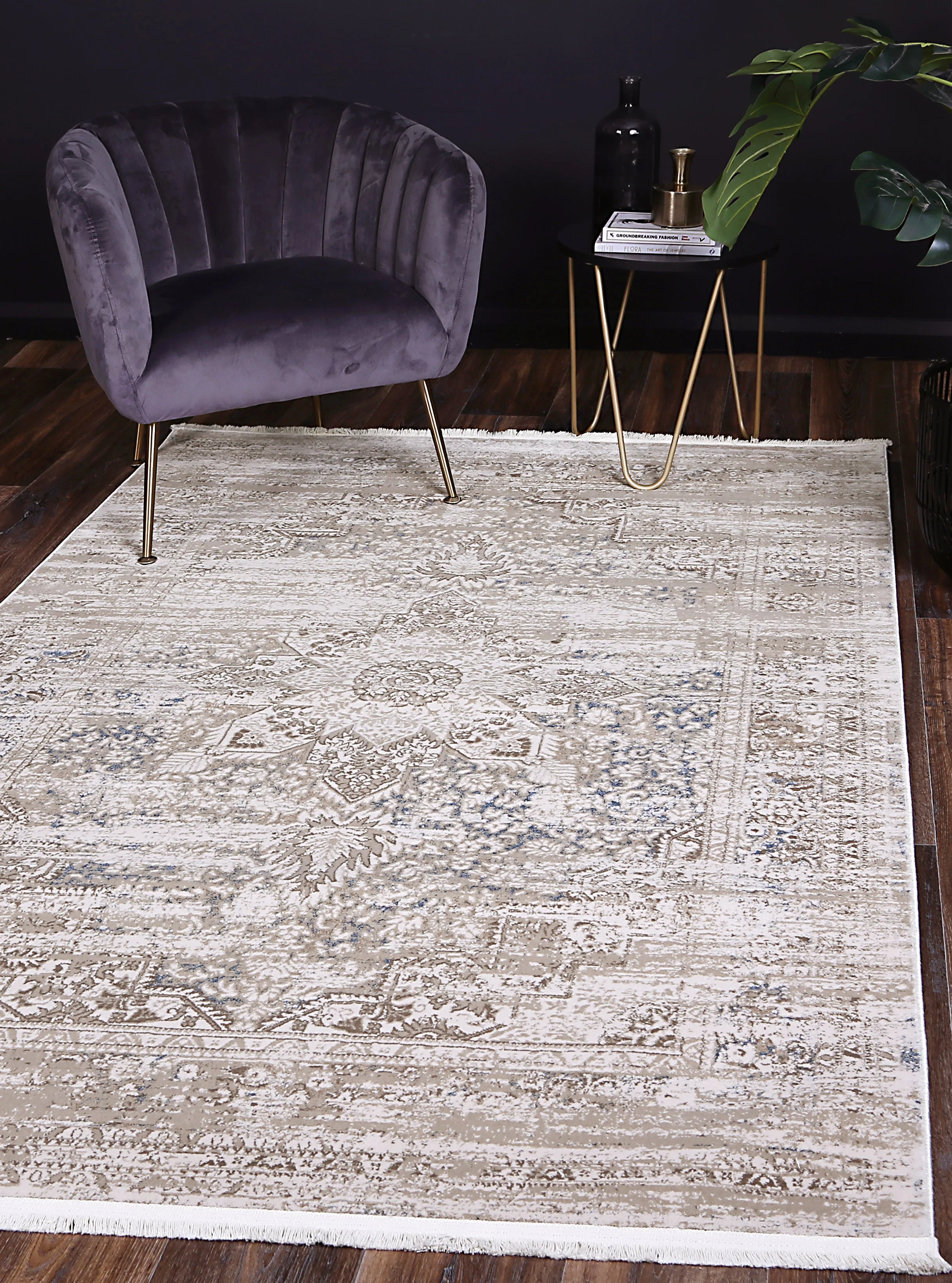Cordelia Rosette Grey Rug