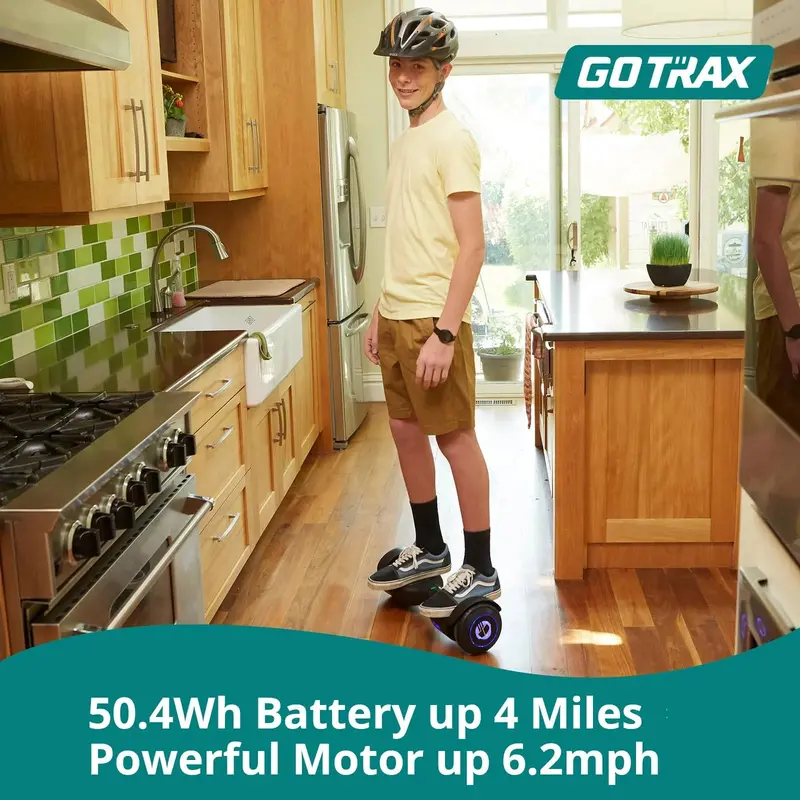 Gotrax EDGE Hoverboard, koła LED 16,5 cm, dwa silniki, certyfikat UL2272, 10 km/h, samobalansujący, czarny