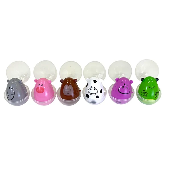 Easter Egg With Animal, Clear- 6pk