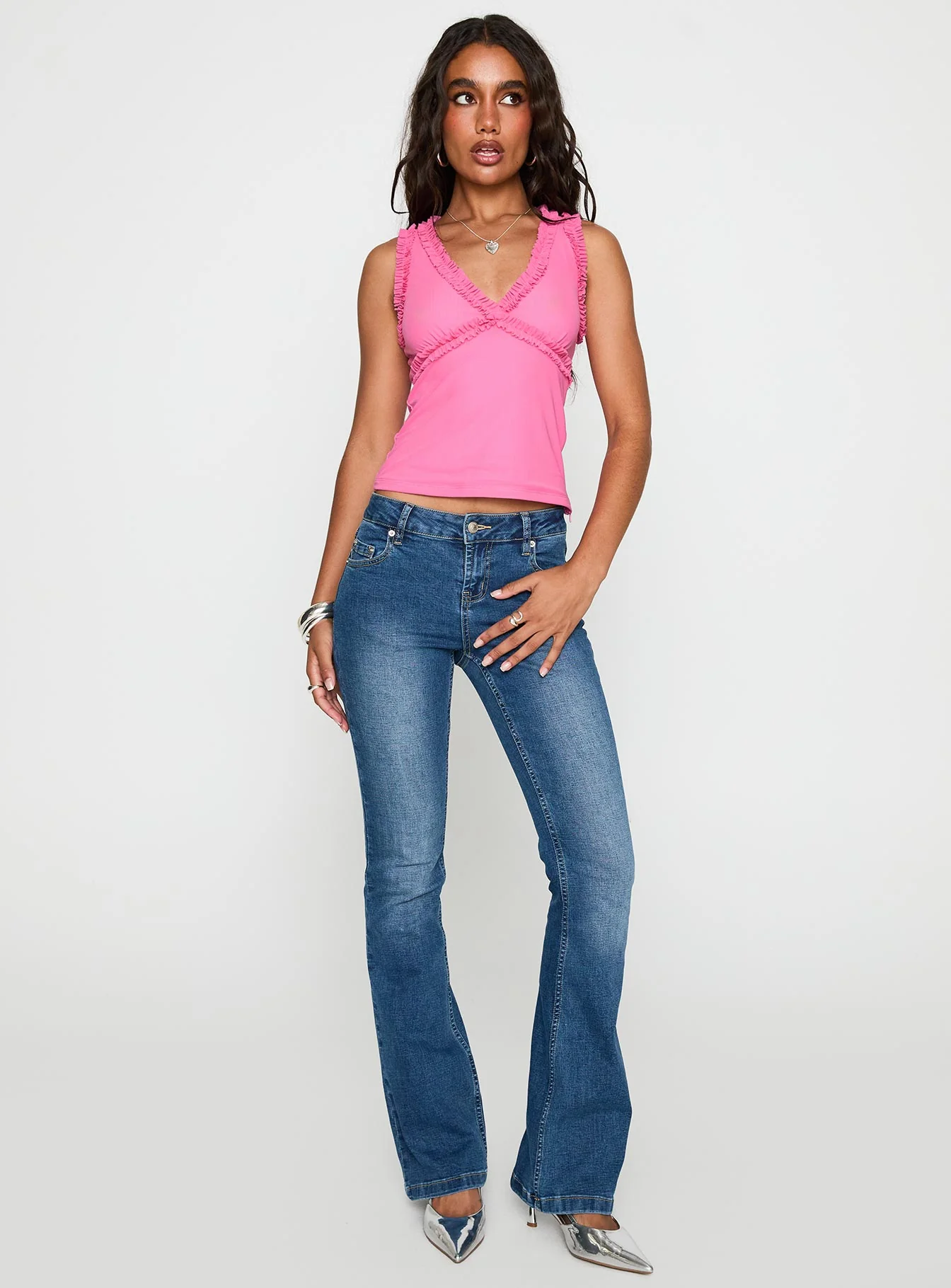 Danyia Frill Top Pink