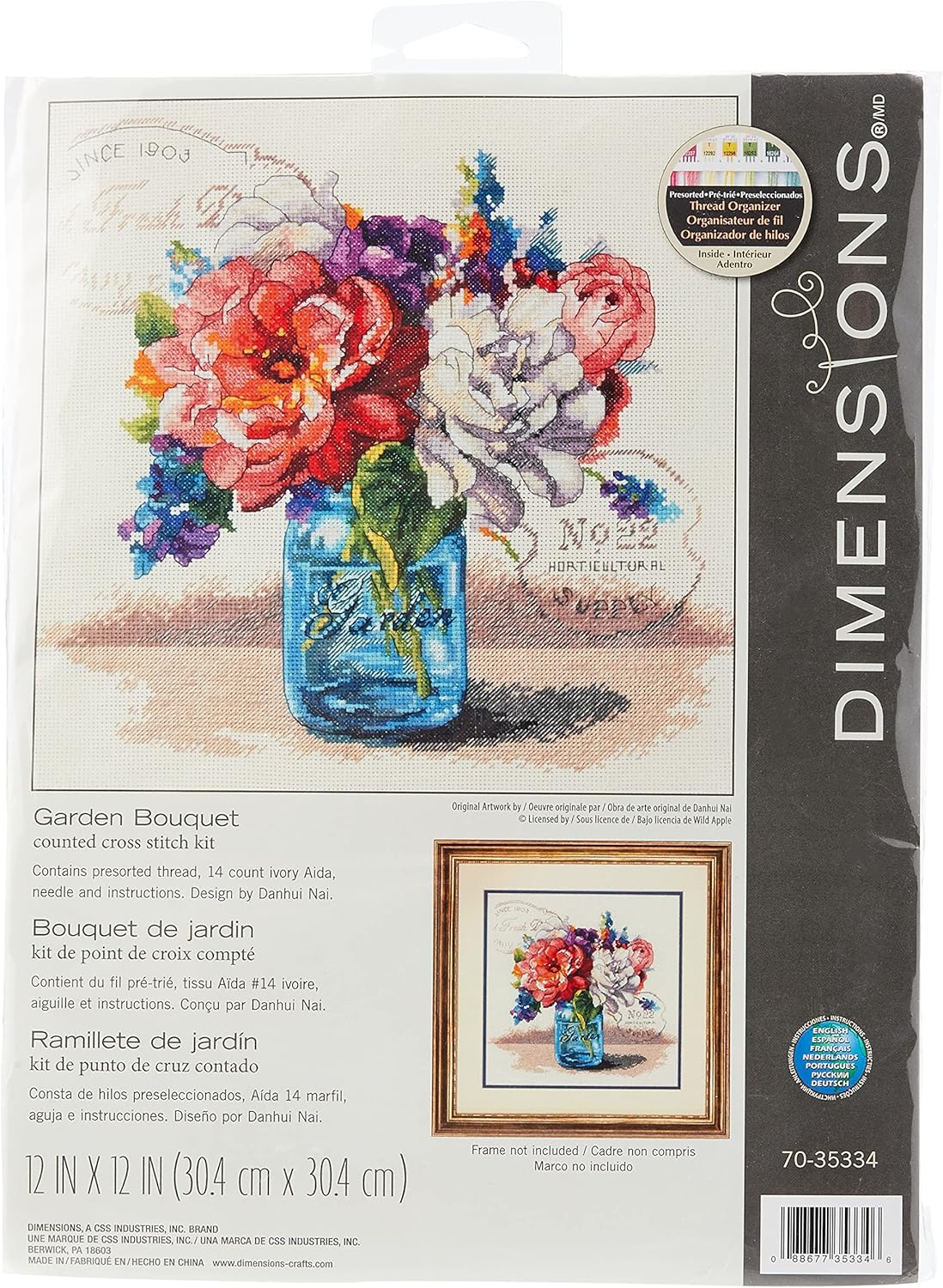Dimension Garden Bouquet Cross Stitch Kit- 12x12in