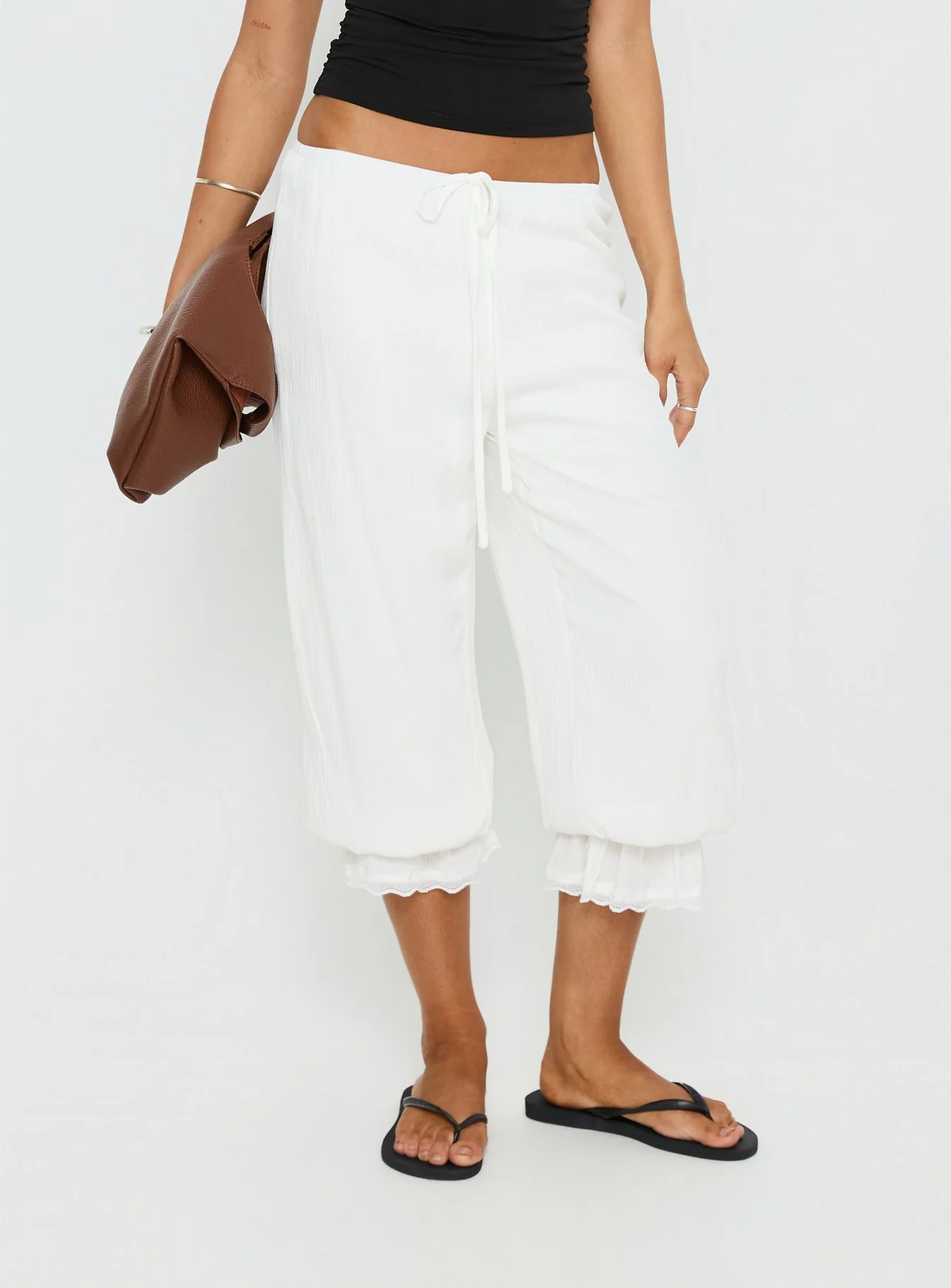Basma Bloomer Trouser Pants Rayon White