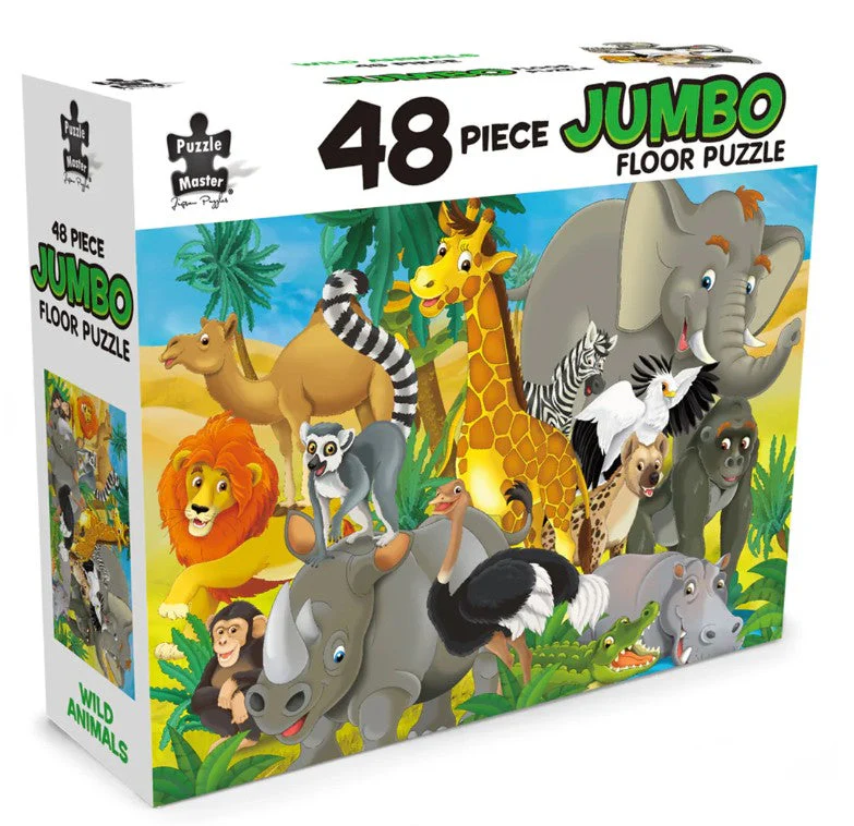 48-Piece Jumbo Floor Jigsaw Puzzle, Wild Animals