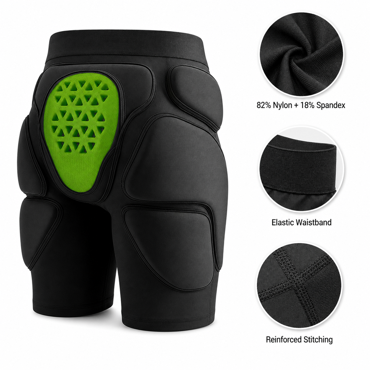 Ski Protective Padded Shorts with Tailbone and Hip Pads for Snowboarding Skating