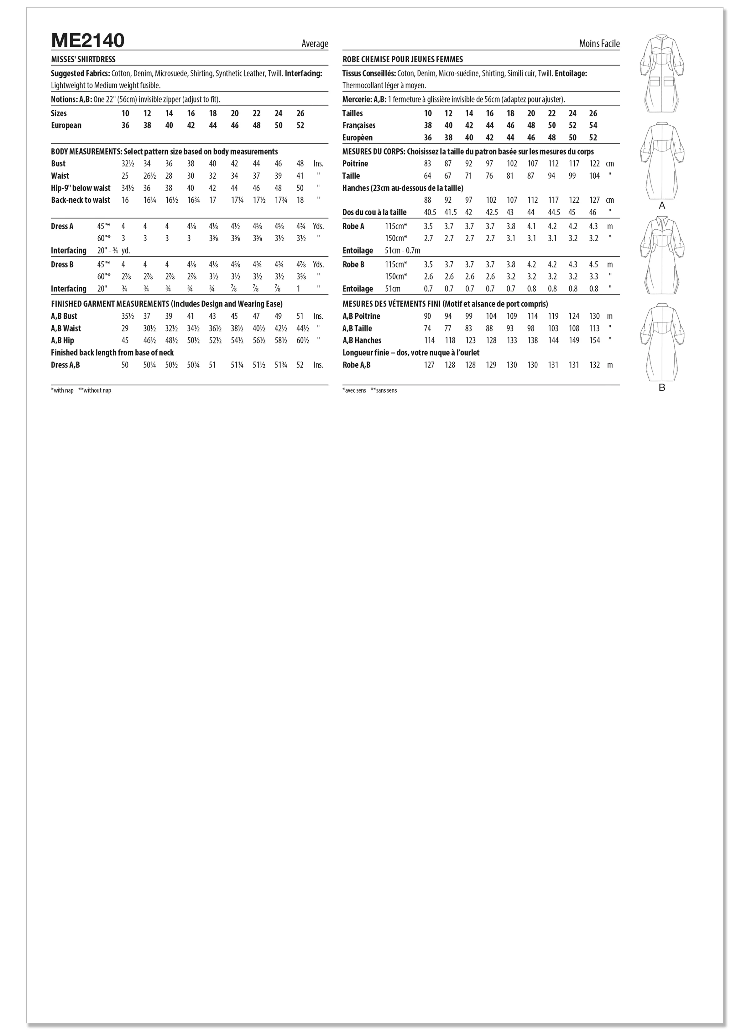 KnowMe Pattern Me2140 Misses' Dress