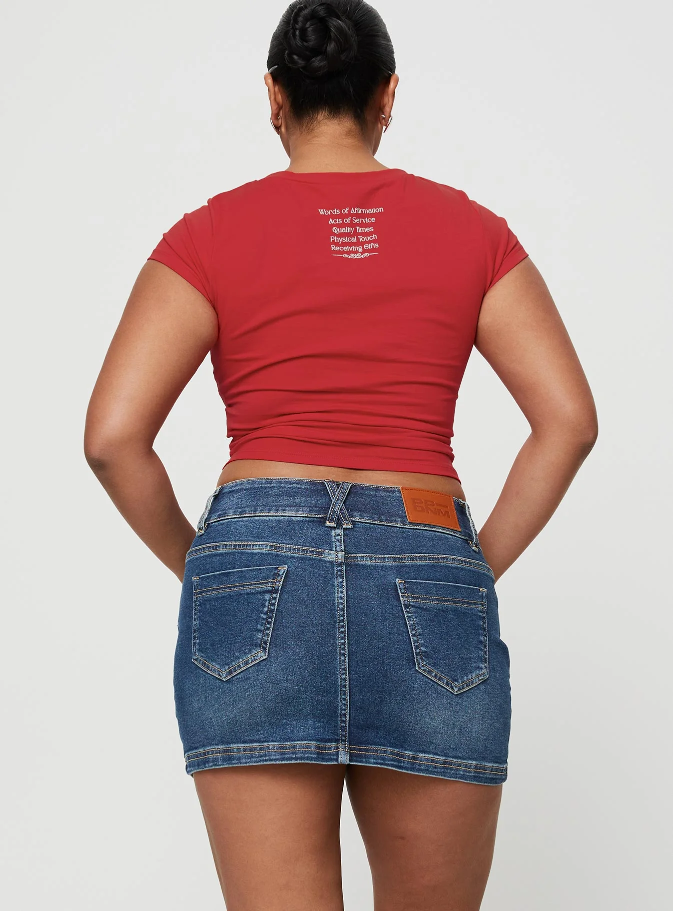 Faya Low Rise Denim Mini Skirt Dark Blue