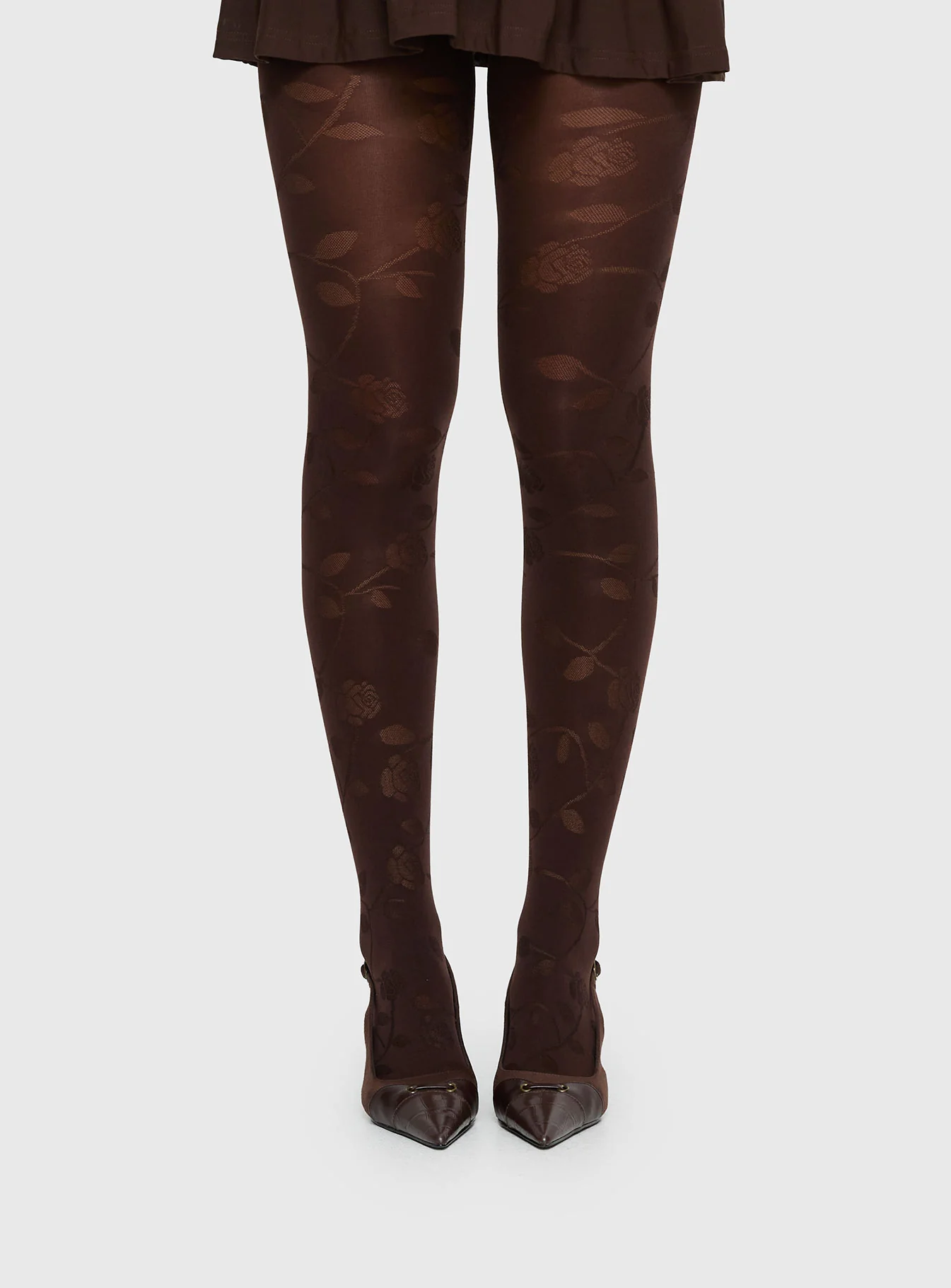 Pomeline Floral Tights Brown