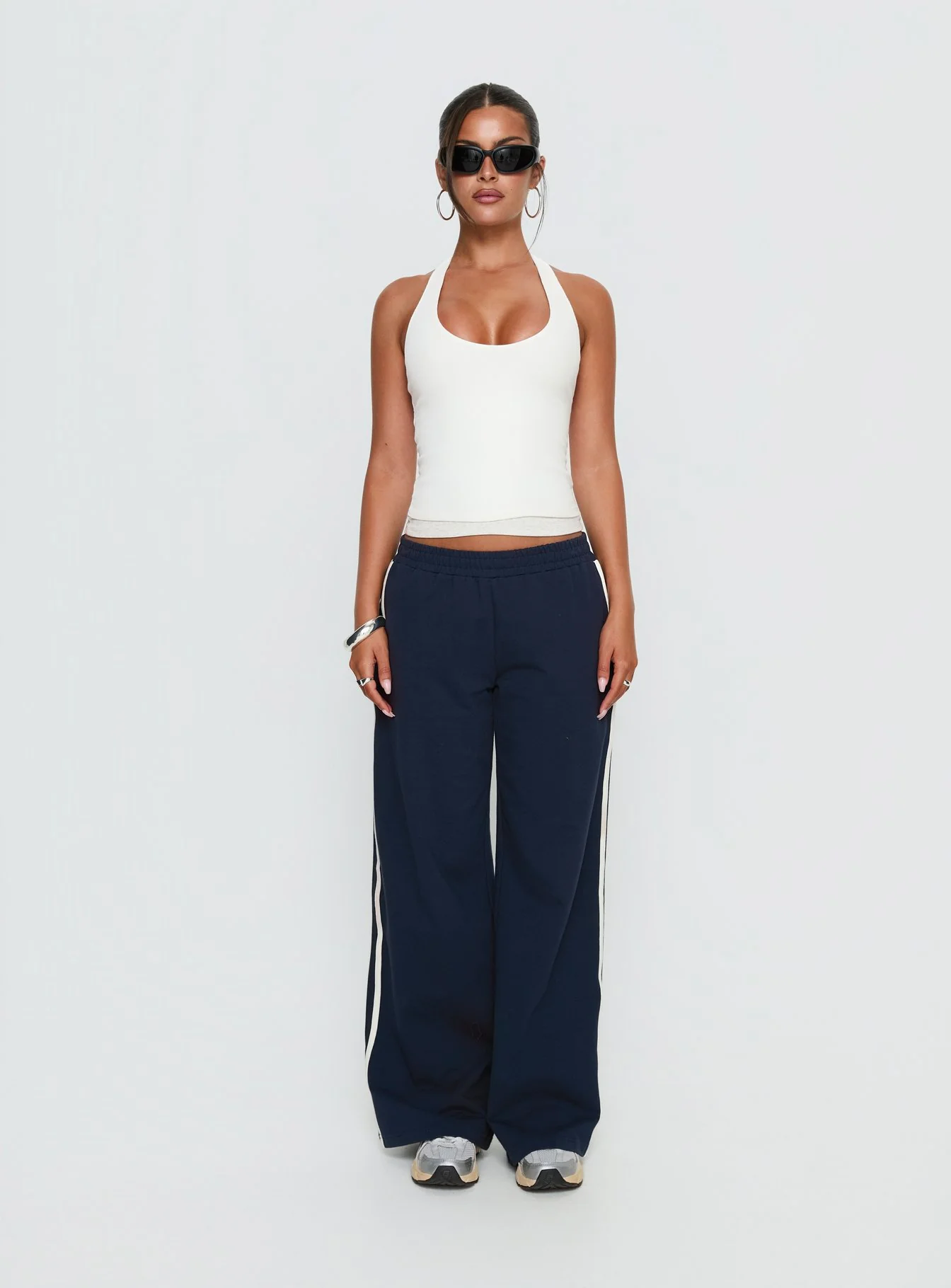 Debee Layered Halter Top White / Grey