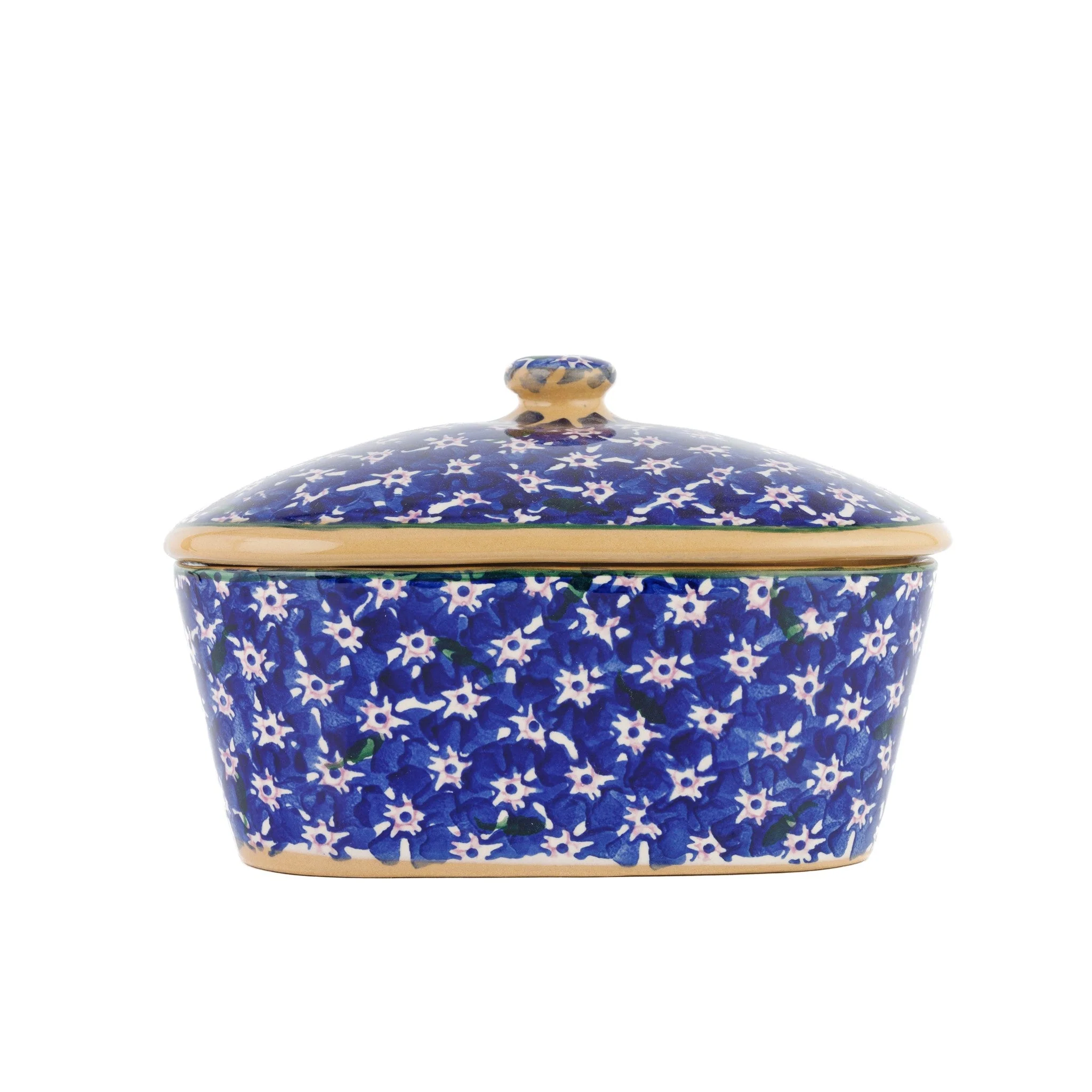 Covered Butterdish Dark Blue