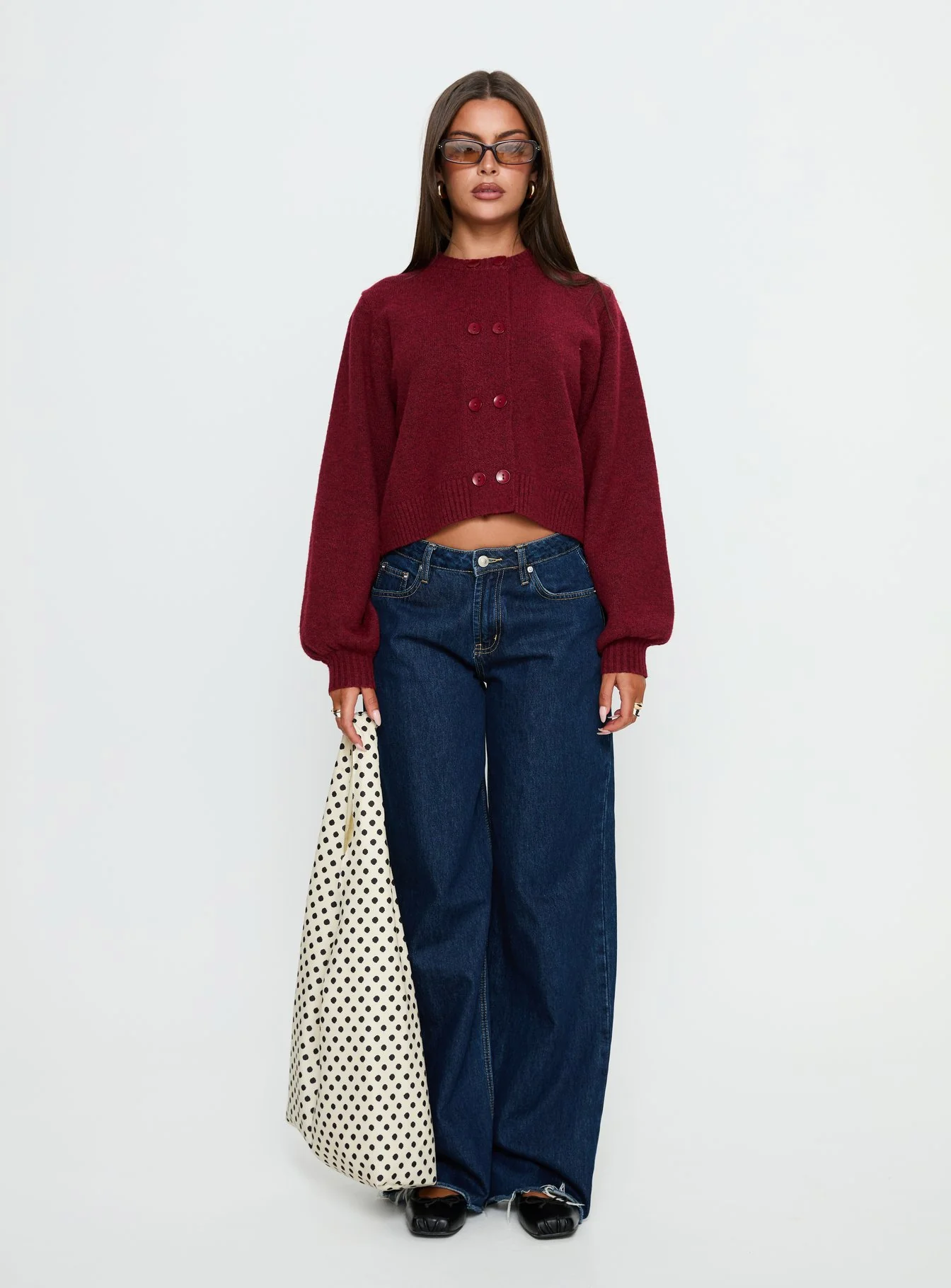 Kammi Button Up Cardigan Red