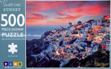 500-Piece Jigsaw Puzzle, Santorini Sunset