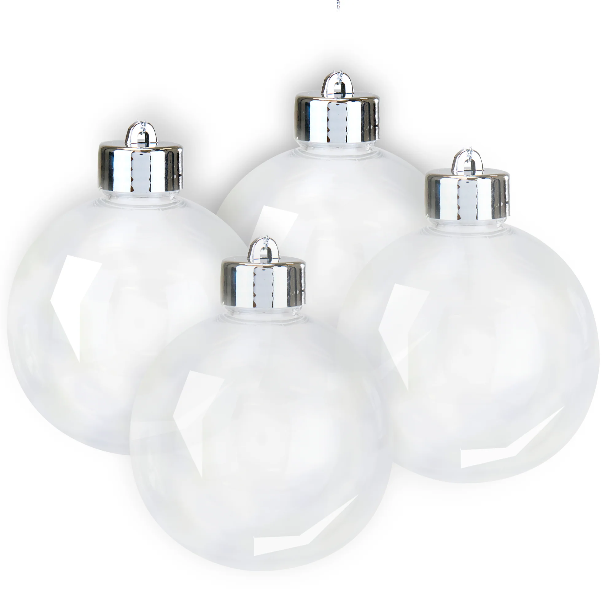 DIY Shatterproof Baubles - 4 Pack (80mm/8cm)