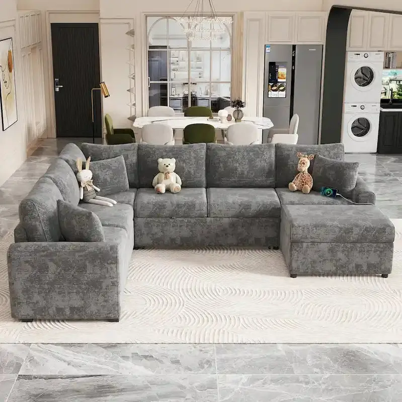 Narożnik modułowy z rozkładanym łóżkiem – rozkładana sofa do małych pomieszczeń
