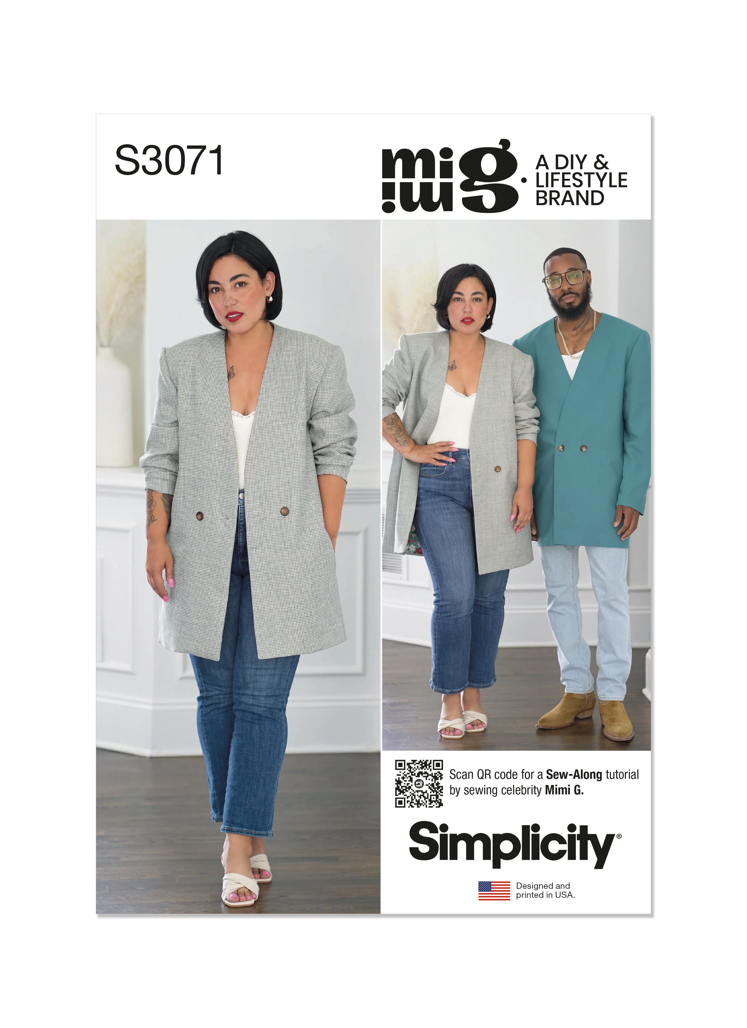 Simplicity Pattern S3071 Unisex Jacketcoat