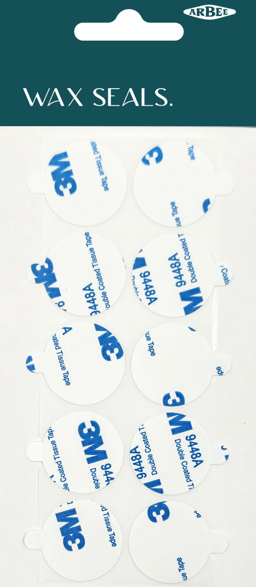 Arbee Wax Seal Double-Sided Sticky Circles, White