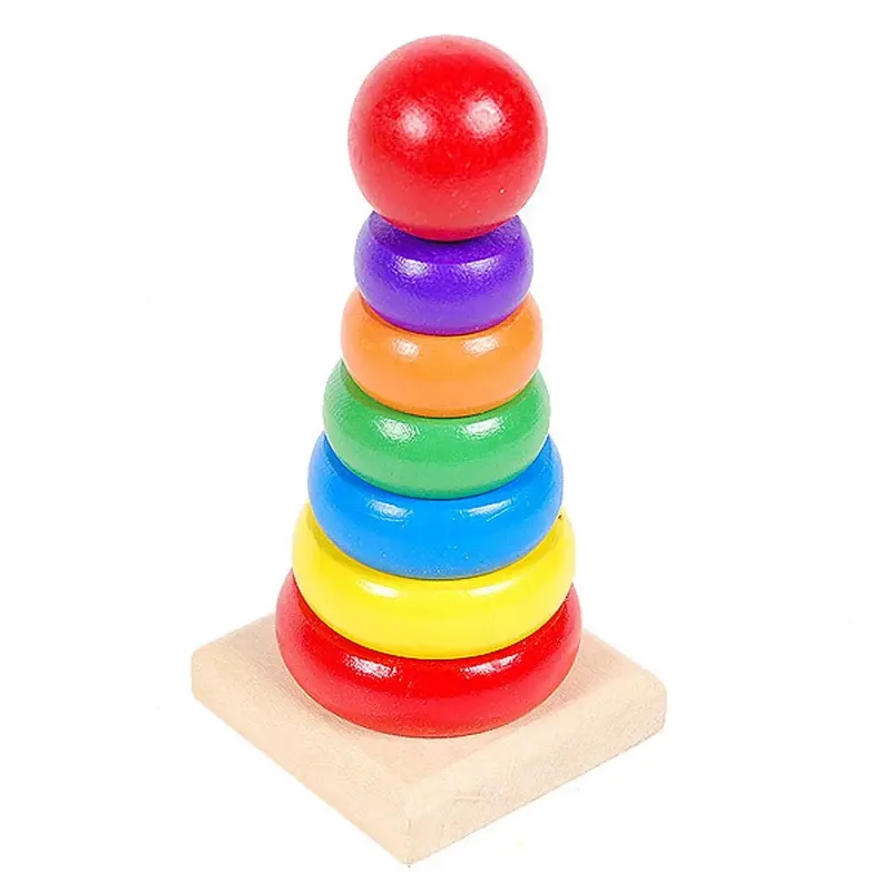 Drewniana zabawka do układania w kształt tęczy Melissa & Doug, edukacyjna i trwała, dla dzieci od 18. miesiąca życia