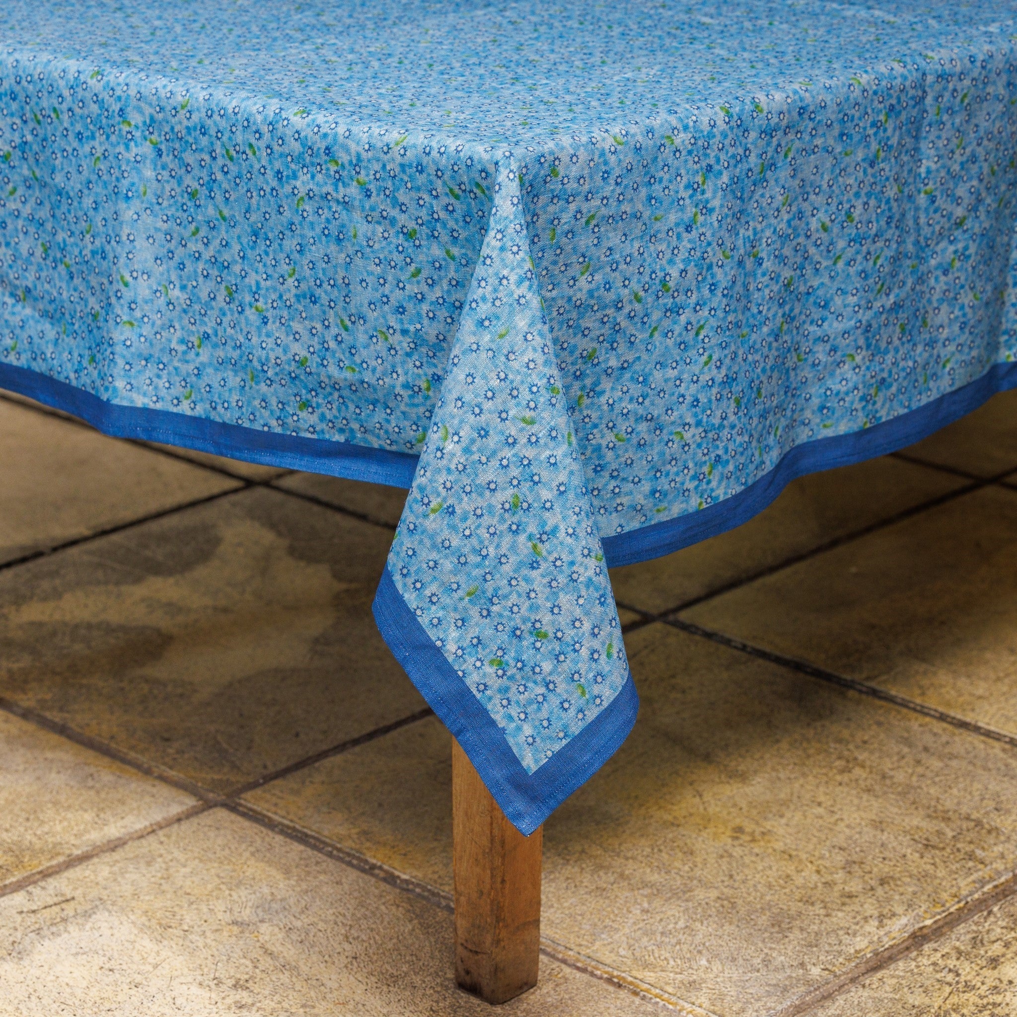 Light Blue Linen Tablecloth 55 x 99