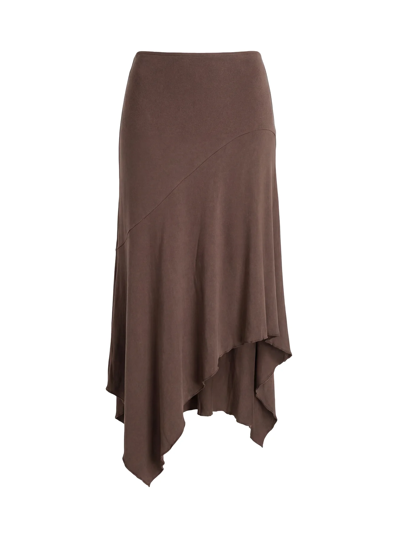 Futura Asymmetrical Midi Skirt Chocolate