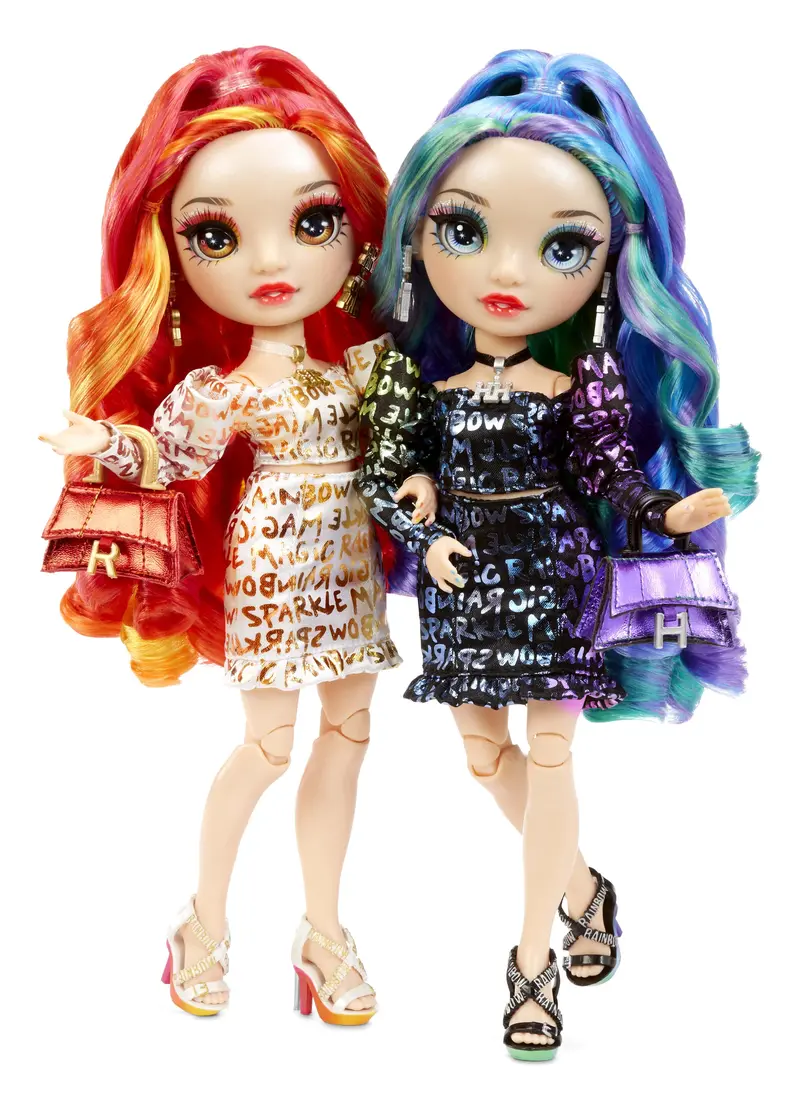 Lalki Rainbow High Fashion, specjalna edycja bliźniacza (zestaw 2 sztuk), Laurel i Holly De'Vious