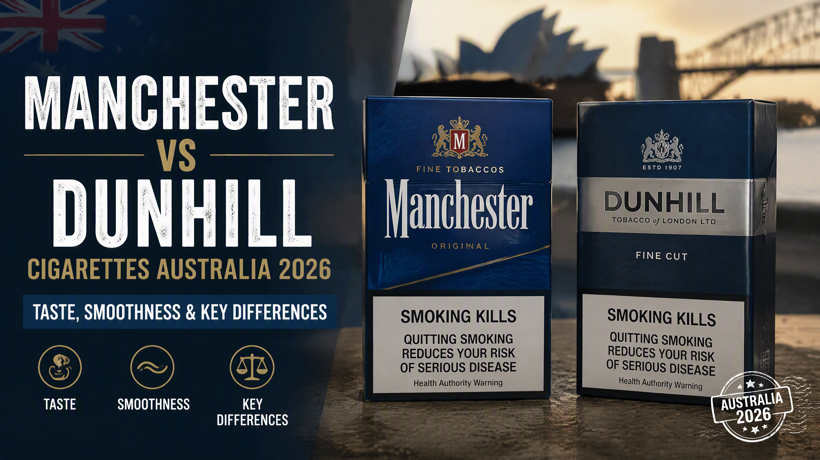 Manchester vs Dunhill Cigarettes Australia: Taste, Smoothness & Key Differences
