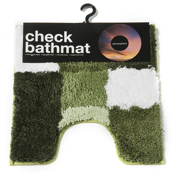 Atmosphere Pedestal Mat, Check Green - 46 x 50cm