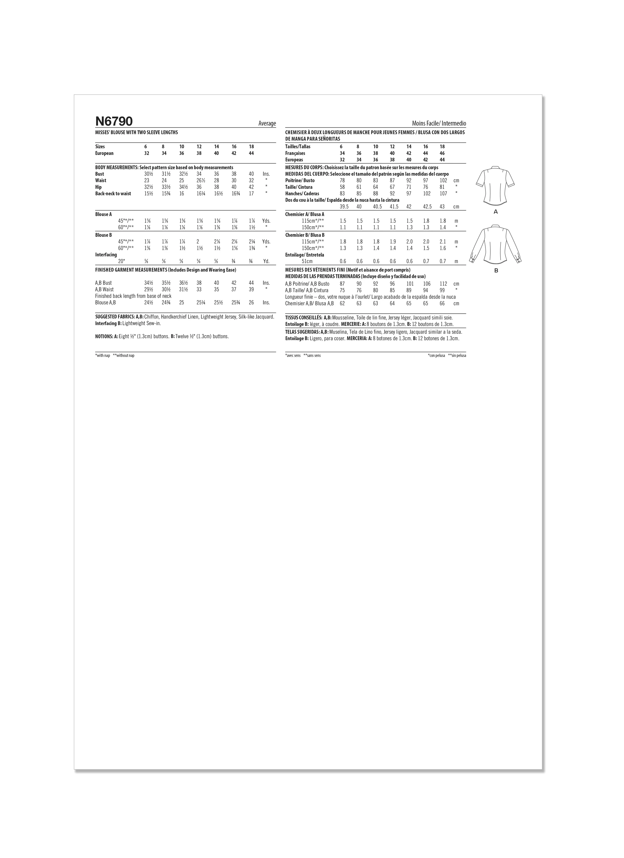 Newlook Pattern 6790 Misses Top Vest