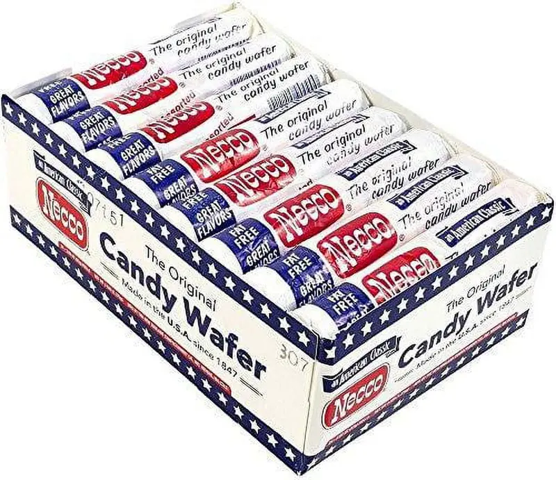 Necco Original Waffle Candies, opakowanie 24 sztuk, rolki 57 g, klasyczny smak, ulubieniec supermarketów