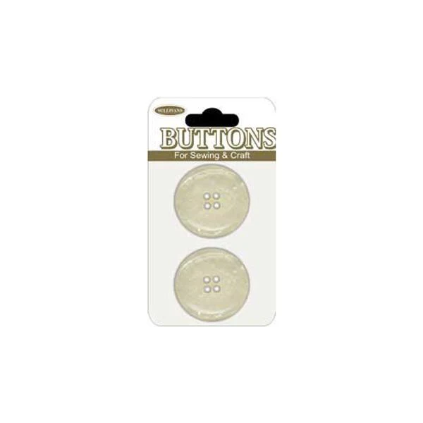Sullivans Plastic Button, Frosted- 26 mm