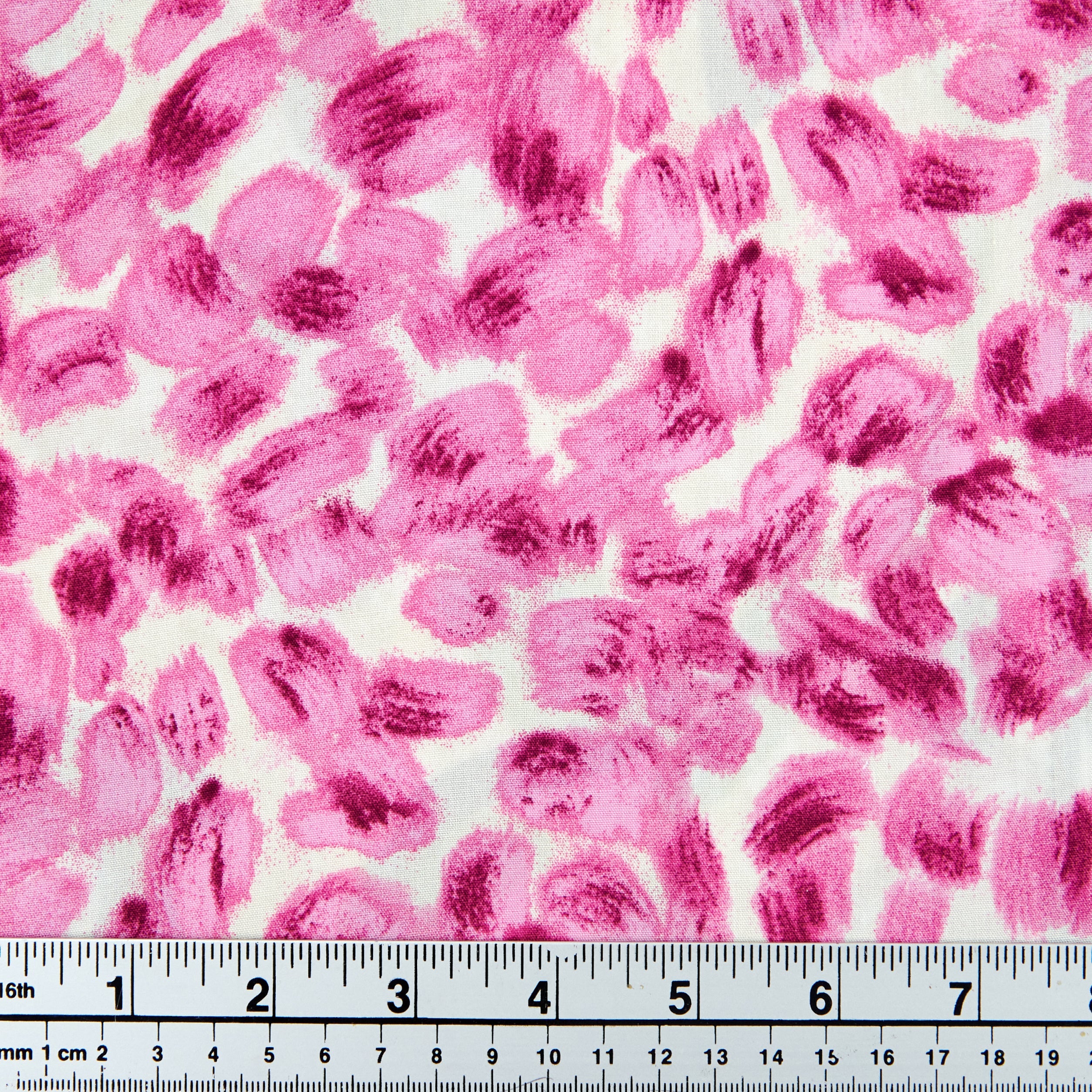 Printed Rayon Fabric, Pink Floral -Width 140cm