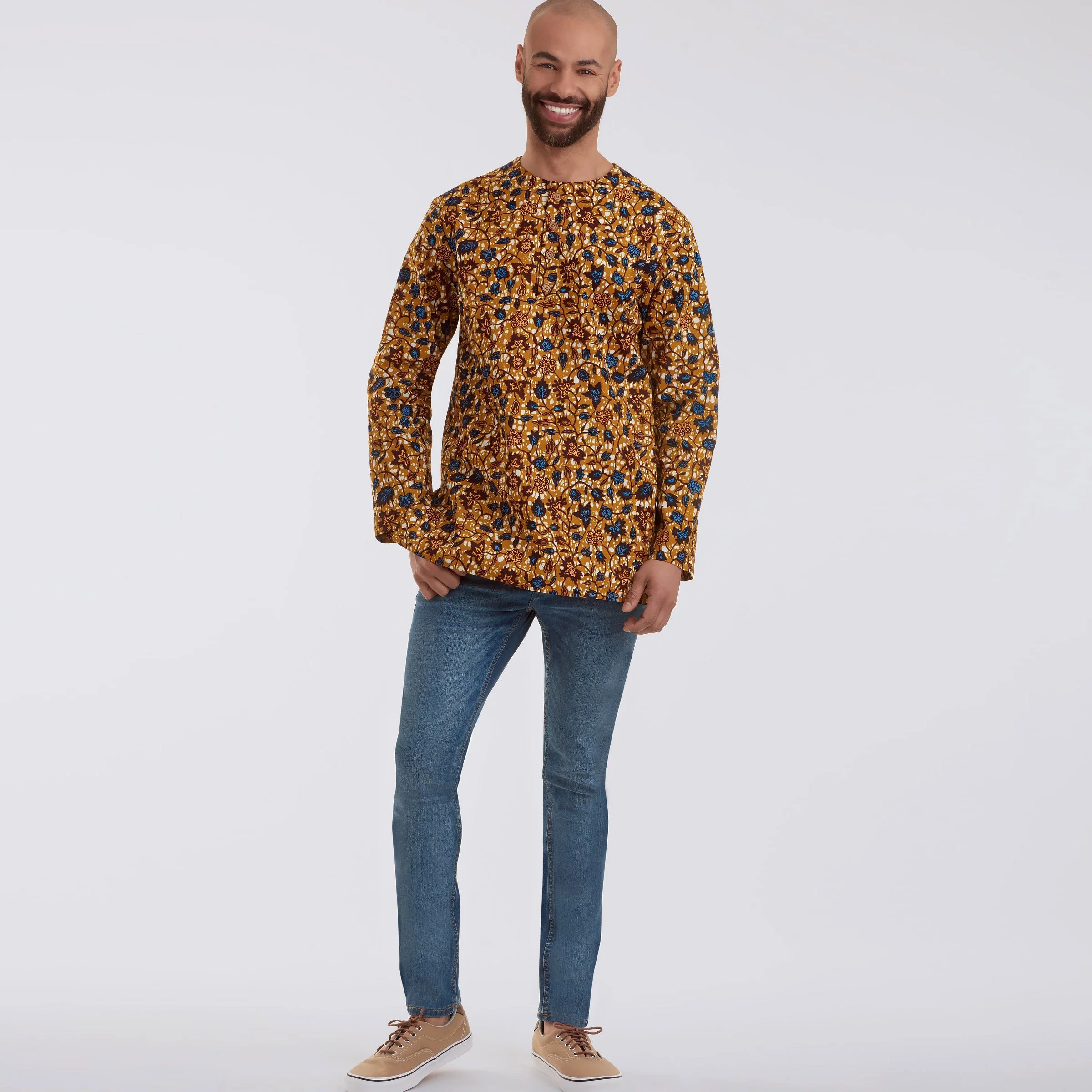 Simplicity Pattern 9158 Men's Half Buttoned Shirts