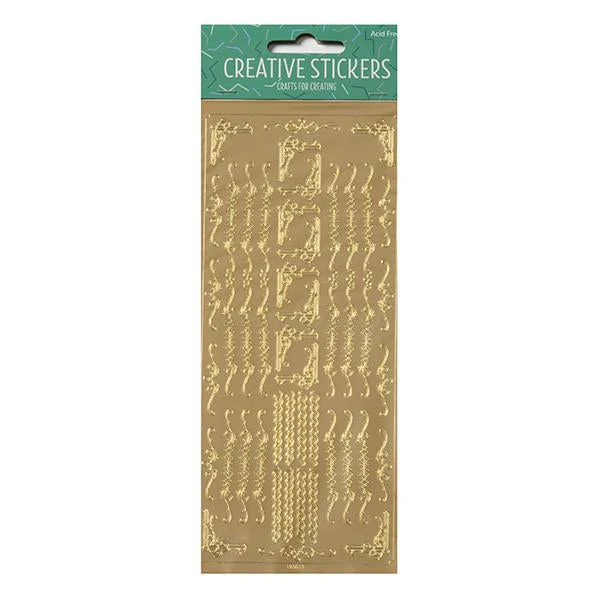 Arbee Stickers, Swirl Edging & Corners Gold