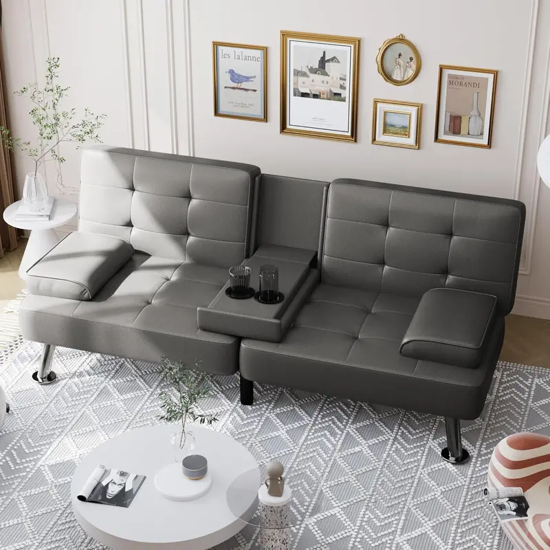 Sofa rozkładana Shahoo – rozkładana sofa ze skóry ekologicznej do salonu